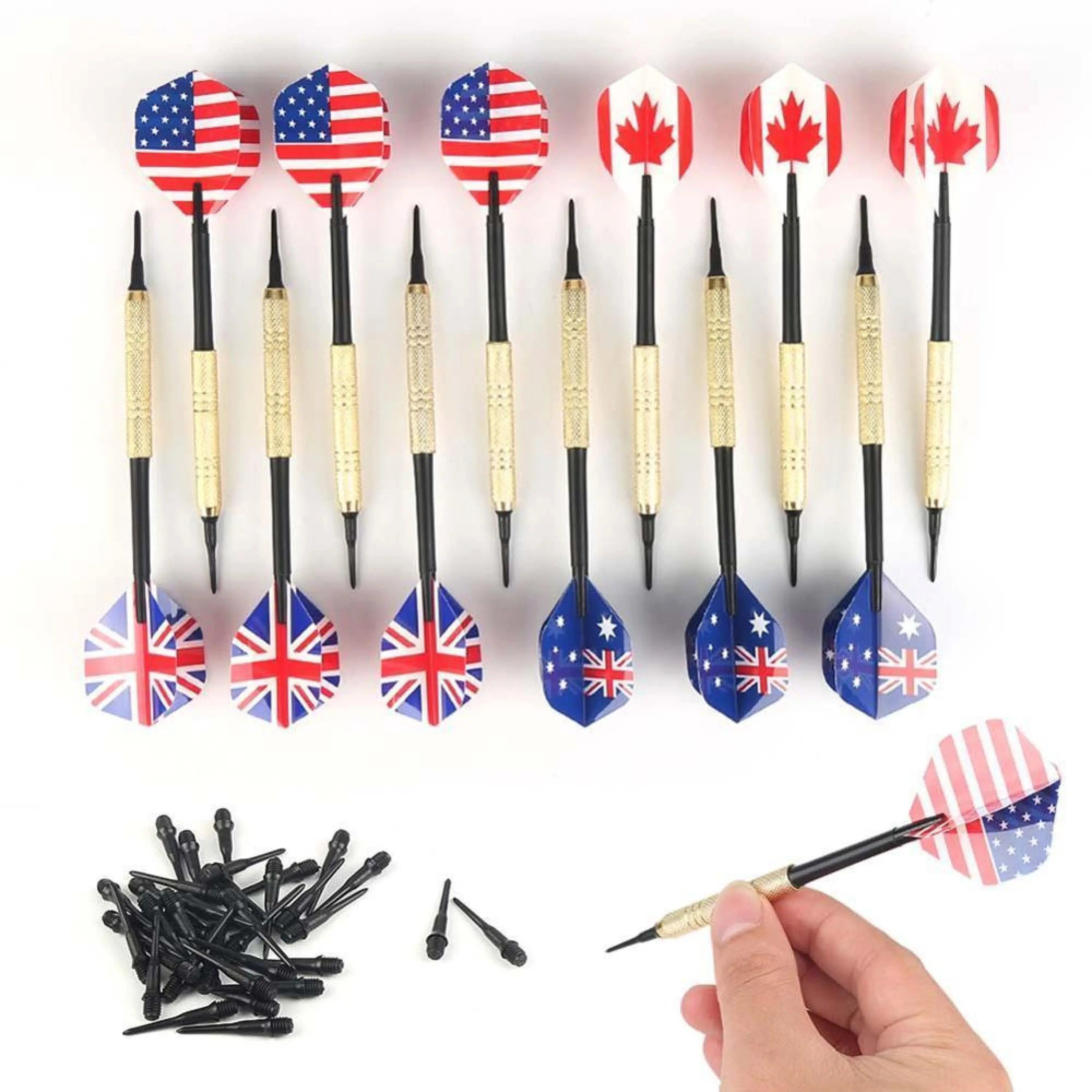 Dartpfeil Profi Soft-Darts 12 Stk., 18 g, rutschfest, optimaler Schwerpunkt