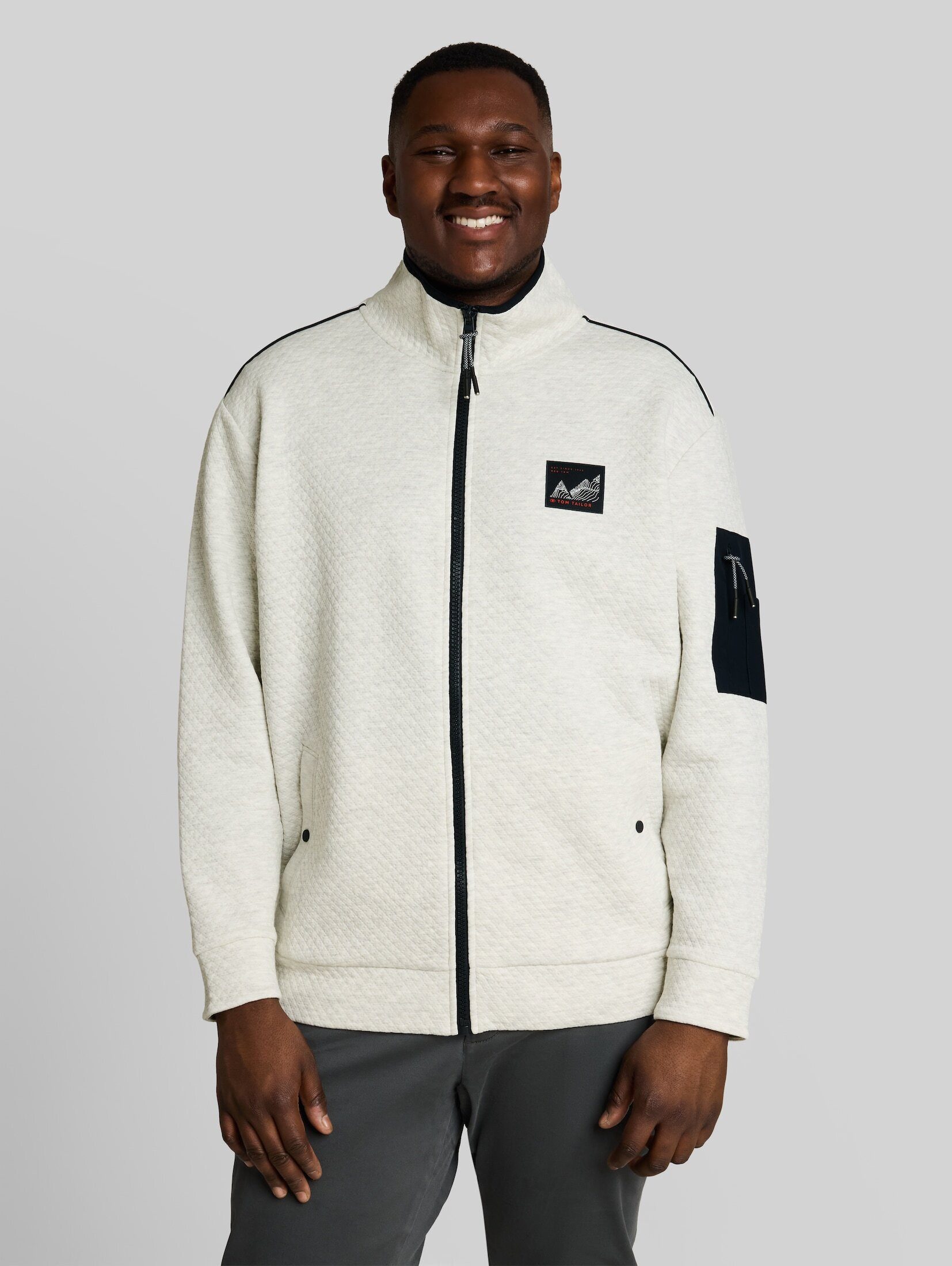 TOM TAILOR PLUS Sweatjacke Strick & Sweatshirts Plus Size - Sweatjacke mit Stehkragen