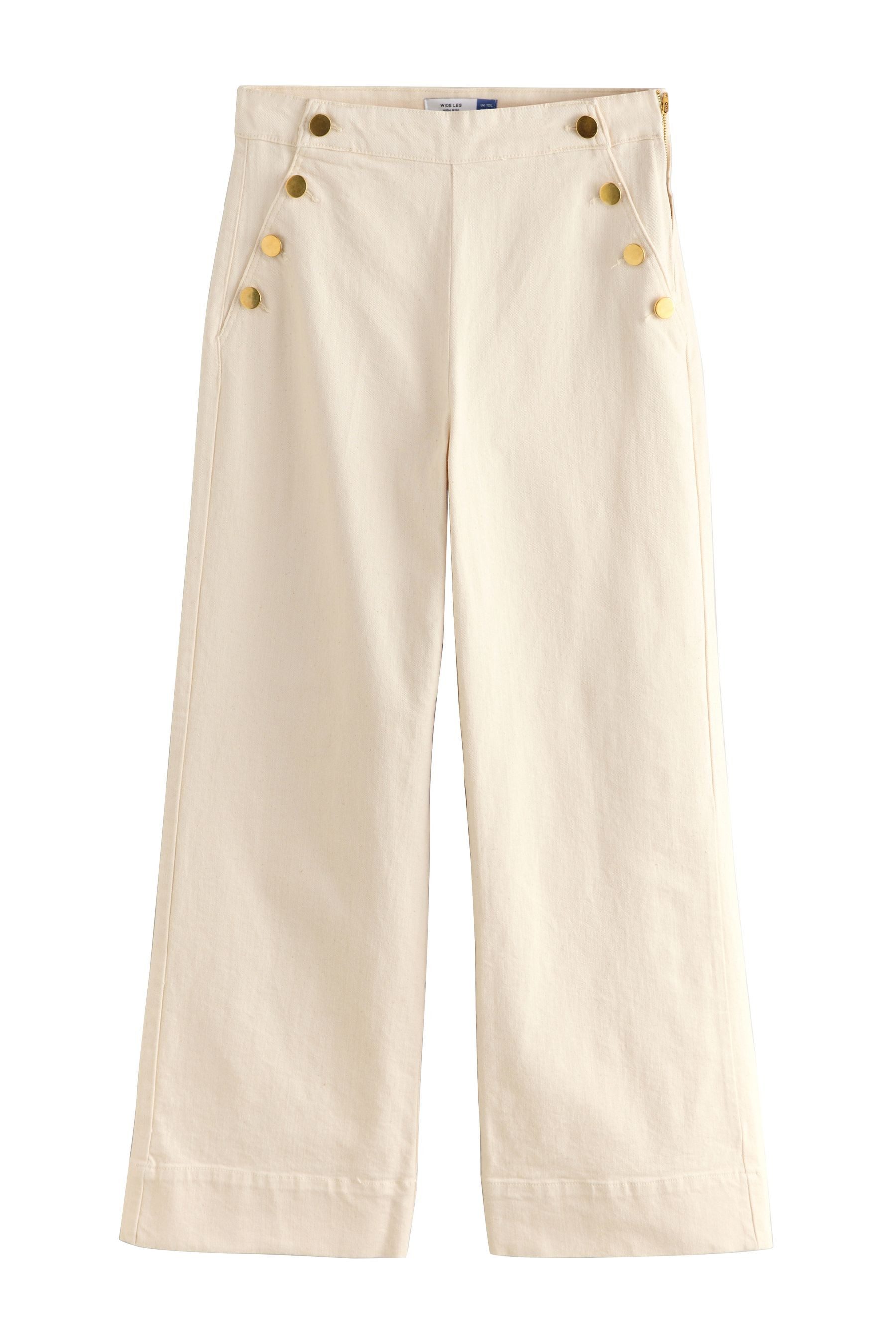 Next Weite Jeans Jeans mit weitem Bein und Goldknopf vorne (1-tlg)