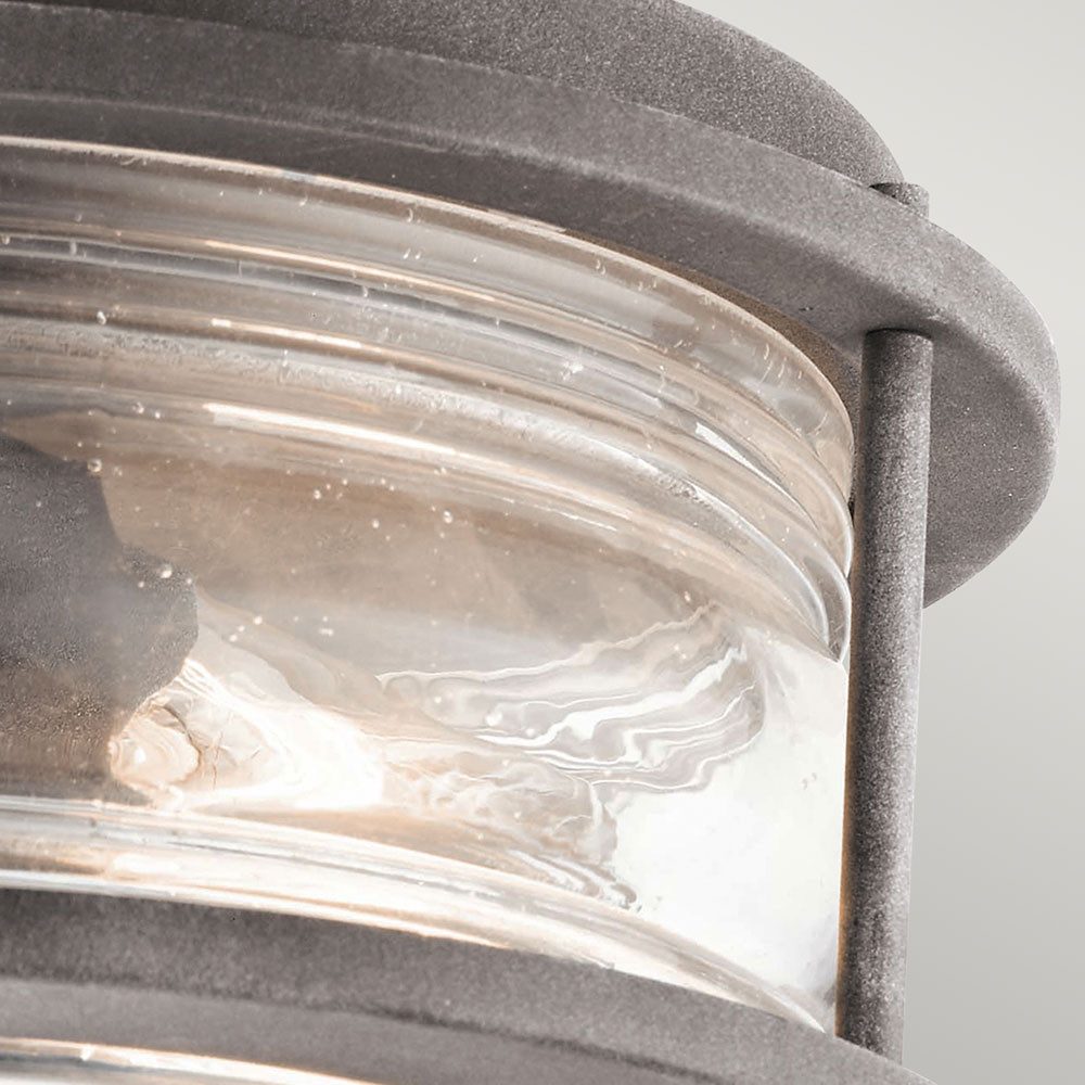 Elstead LIGHTING Außen-Deckenleuchte, Leuchtmittel nicht inklusive, Außenleuchte Deckenleuchte Stahl Glas D 30,5 cm 1 Flammig Vordach