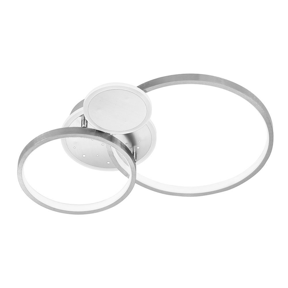 WOFI LED Deckenleuchte, LED-Leuchtmittel fest verbaut, Warmweiß, Deckenleuchte LED Ring dimmbar Deckenlampe Ringe silber