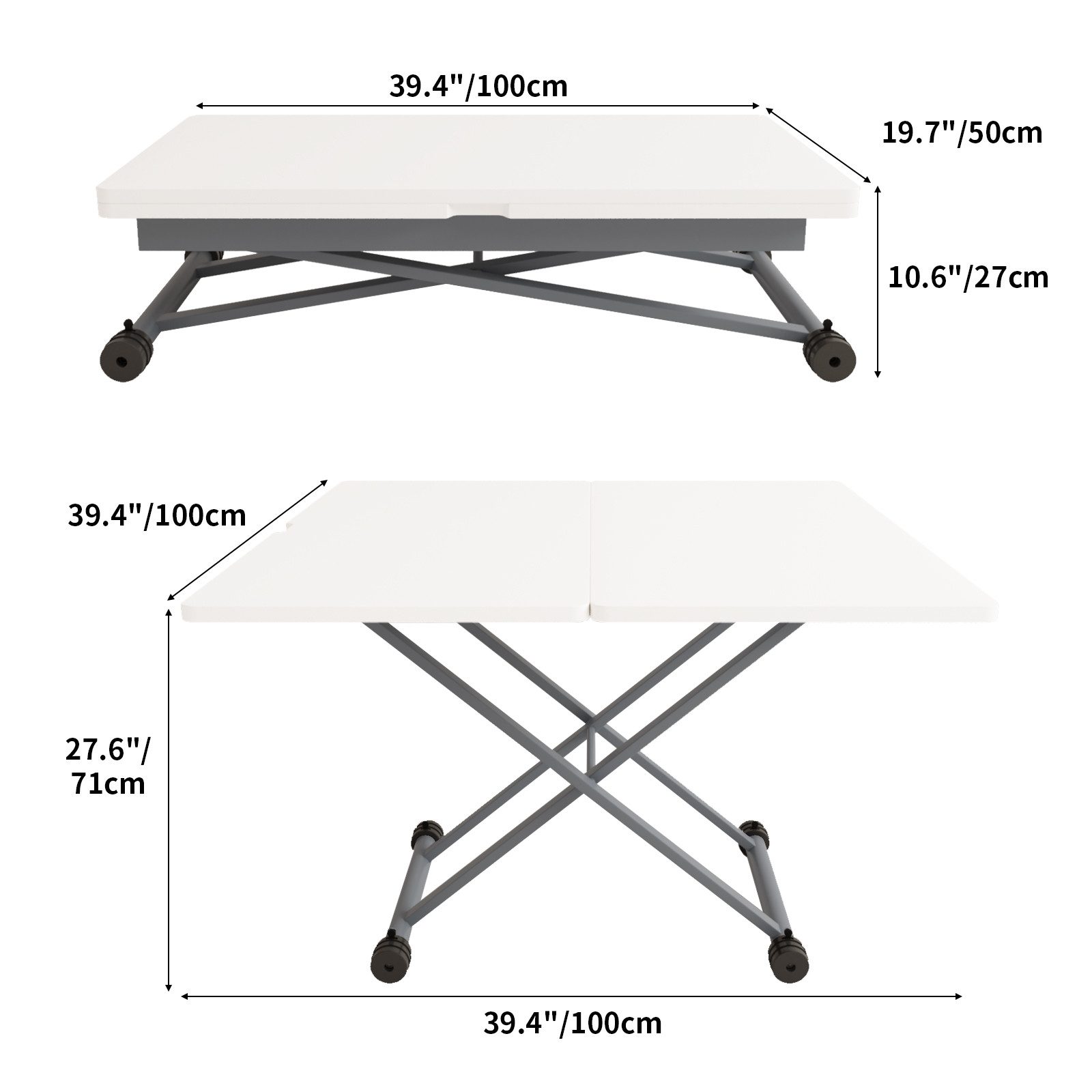 VOWNER Couchtisch 3-in-1 ausziehbarer platzsparender umwandelbarer Tisch (1 günstig online kaufen