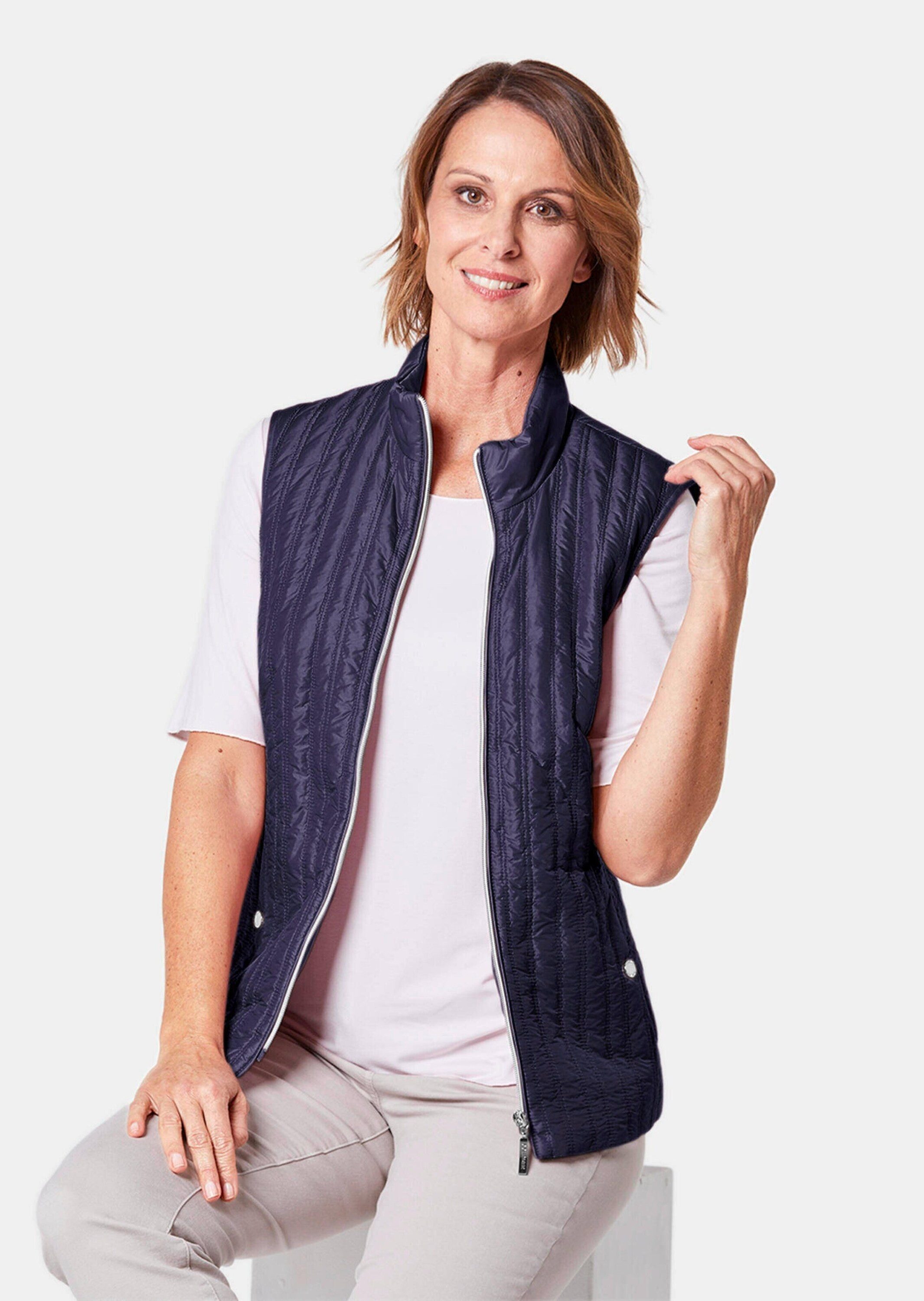 GOLDNER Kurzweste Kurzgröße: Leichte Steppweste mit Stehkragen