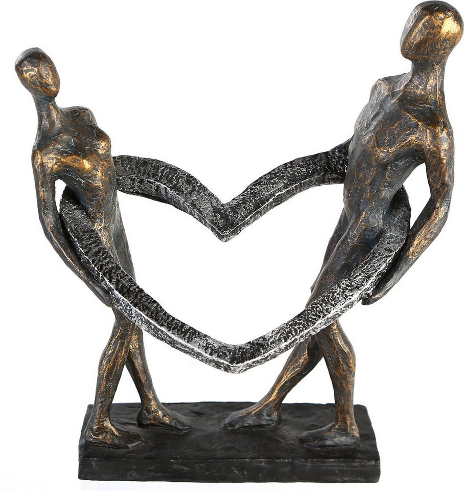 in Basis auf Herz Eine Connected Spruchanhänger, und 31 Höhe cm, Skulptur Mann Casablanca Dekofigur by schwarzer ein Dekoobjekt, einem St), Wohnzimmer, mit Frau (1 Gilde