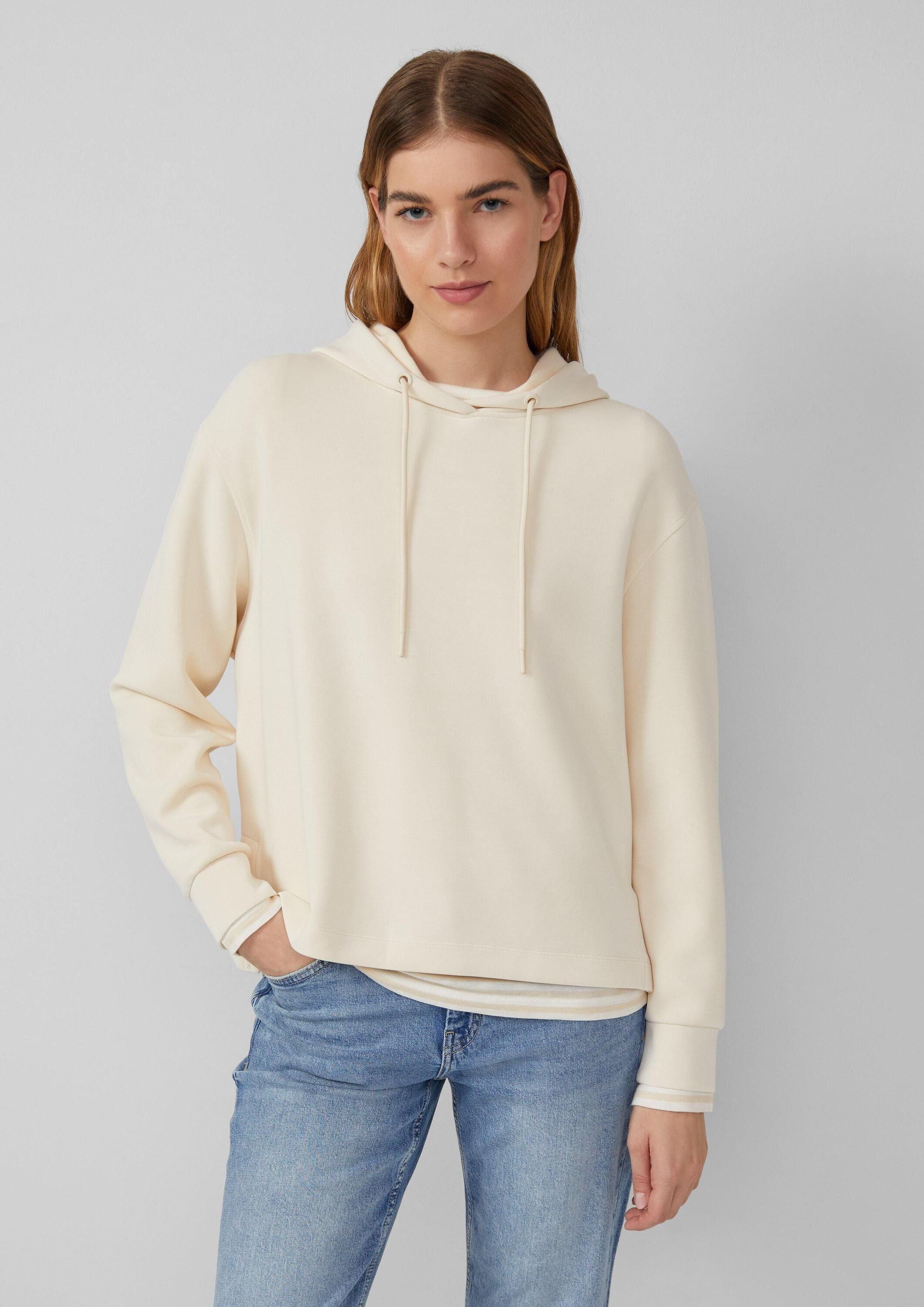 s.Oliver Sweatshirt Sweatshirt Scuba-Hoodie mit Seitenschlitzen günstig online kaufen
