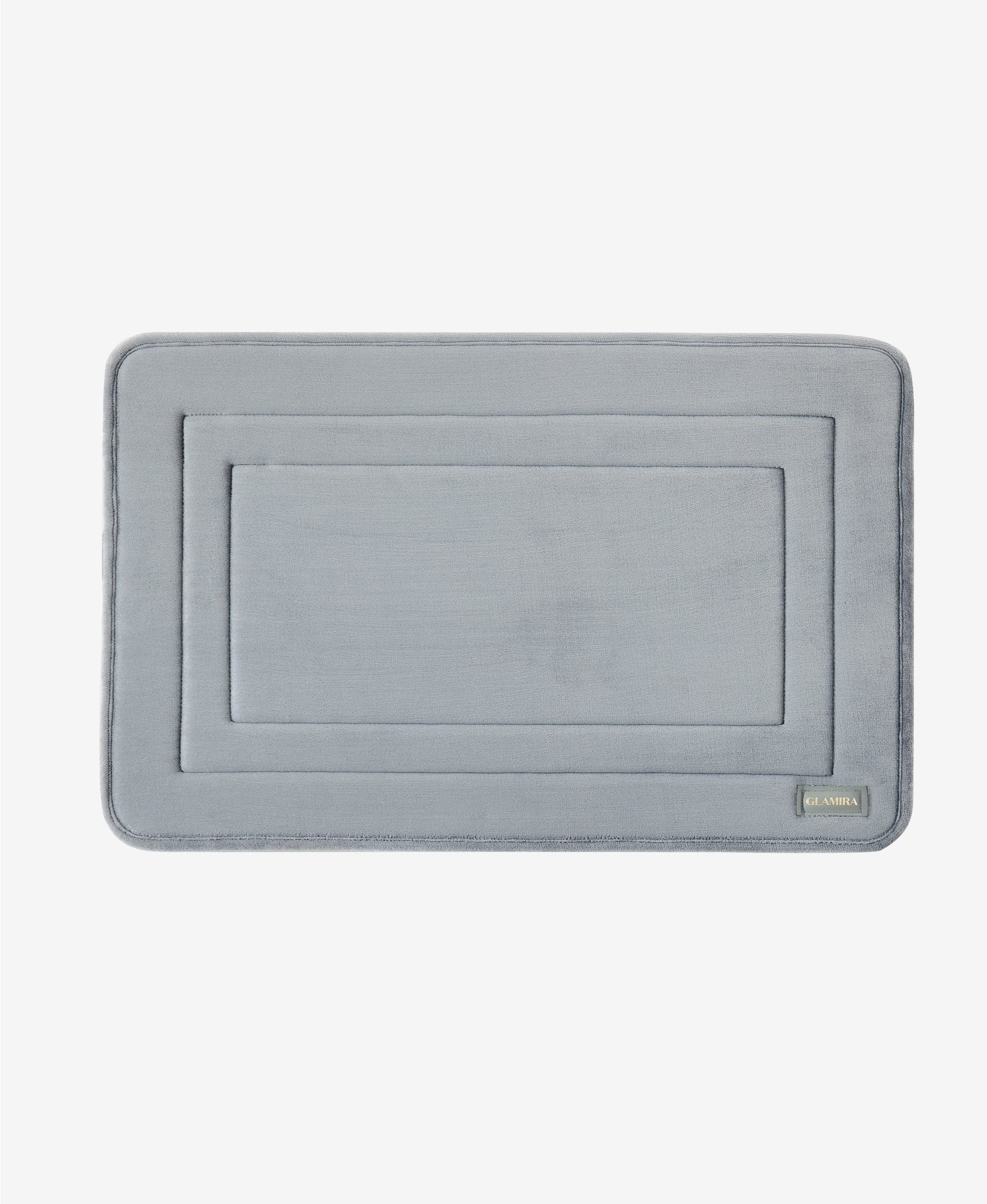 GLAMIRA Badematte Memory-Foam-Badematte, Höhe 12 mm, Memory Schaum,rutschhemmend beschichtet, strapazierfähig, 100% Polyester, Face: 280 GSM Flannel, Middle: 1.2 cm - 45D Memory Foam, Back: 3D Mesh, rechteckig, 2-tlg. Badematte, Memory Schaum