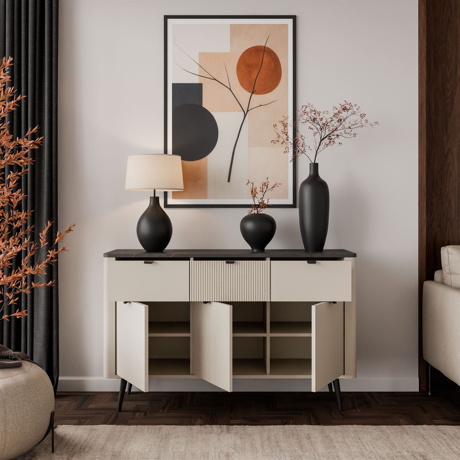 Lookway Kommode AUTUMN 3D3S auf hohen Beinen
