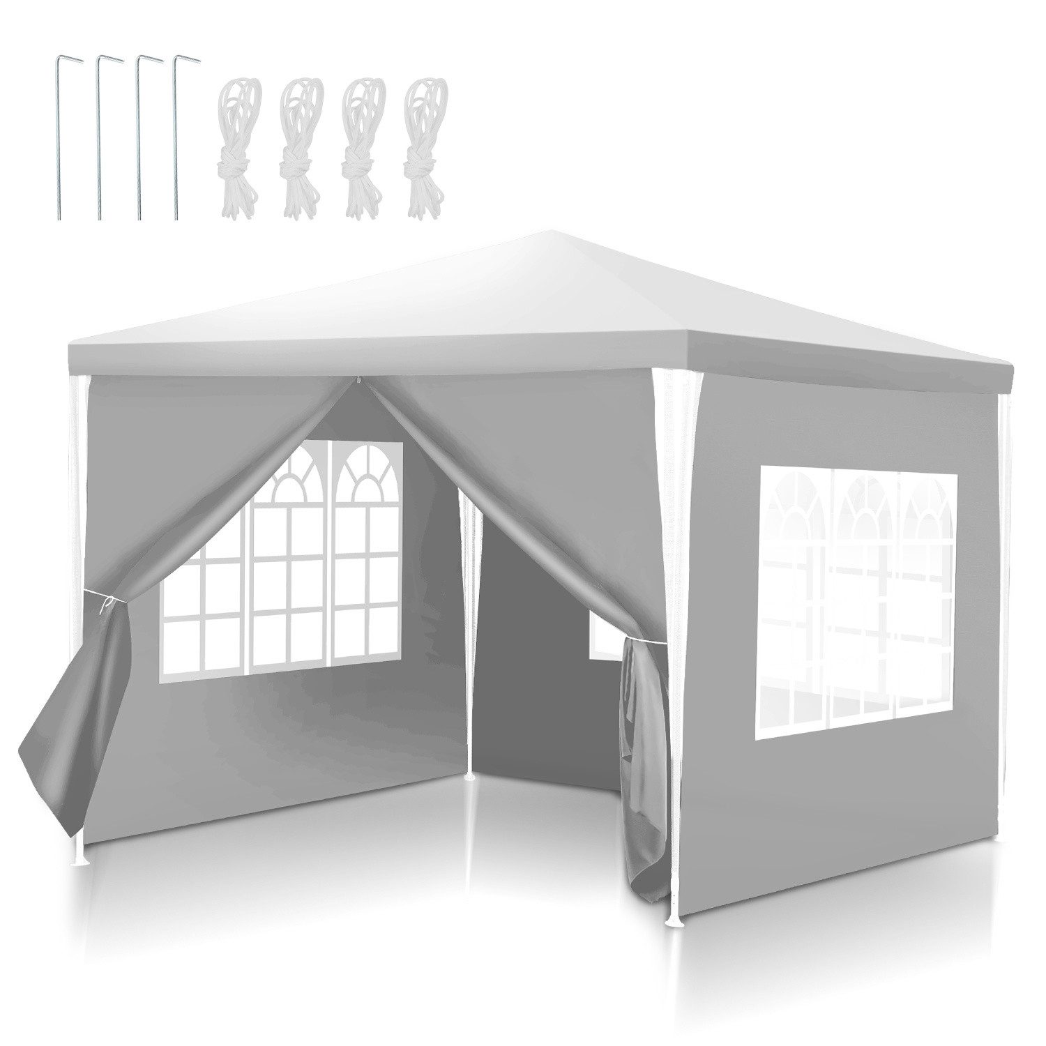 Clanmacy Pavillon 3x3m Pavillon, Garten Festzelt Gartenzelt Wasserdicht, UV-Schutz