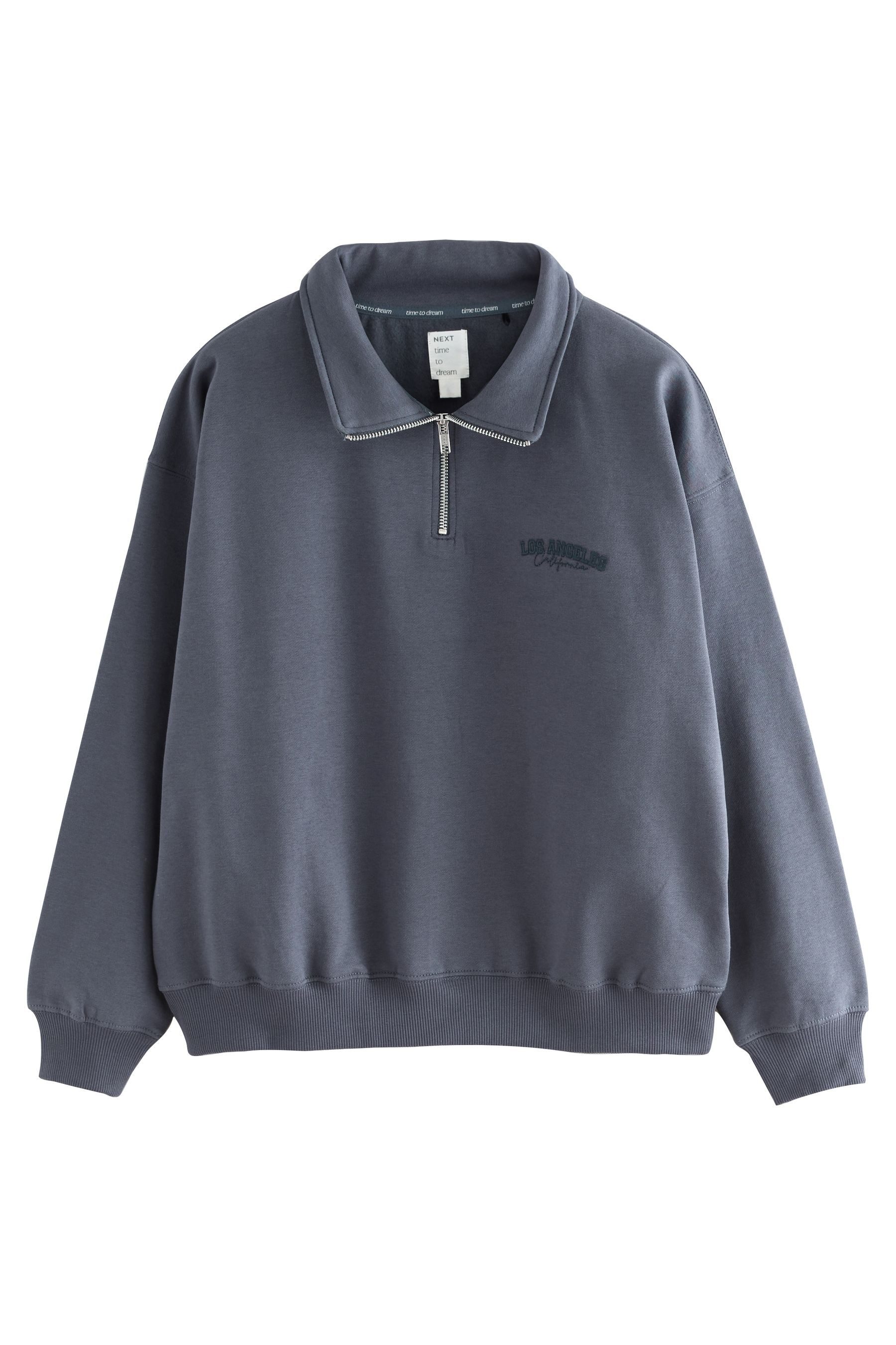 Next Pyjama Flanell-Schlafanzug mit Sweatshirt mit 1/2-RV (2 tlg) günstig online kaufen