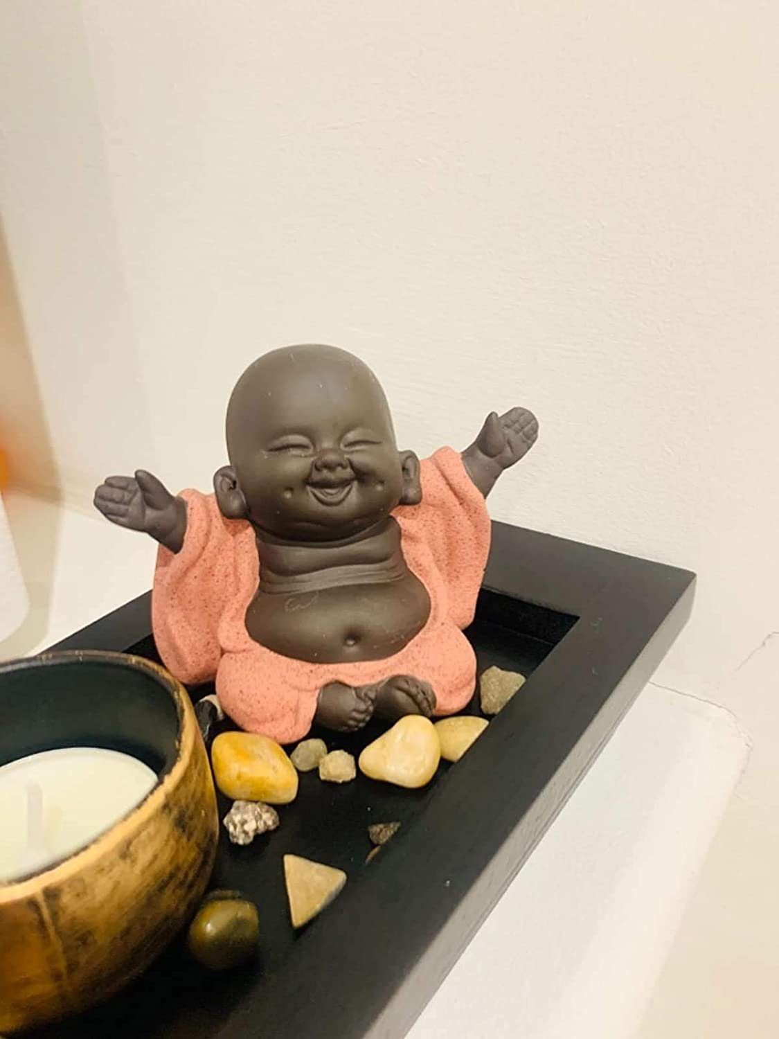 zggzerg Buddhafigur Keramik-Figur, Kleiner süßer Buddhafigur Buddha