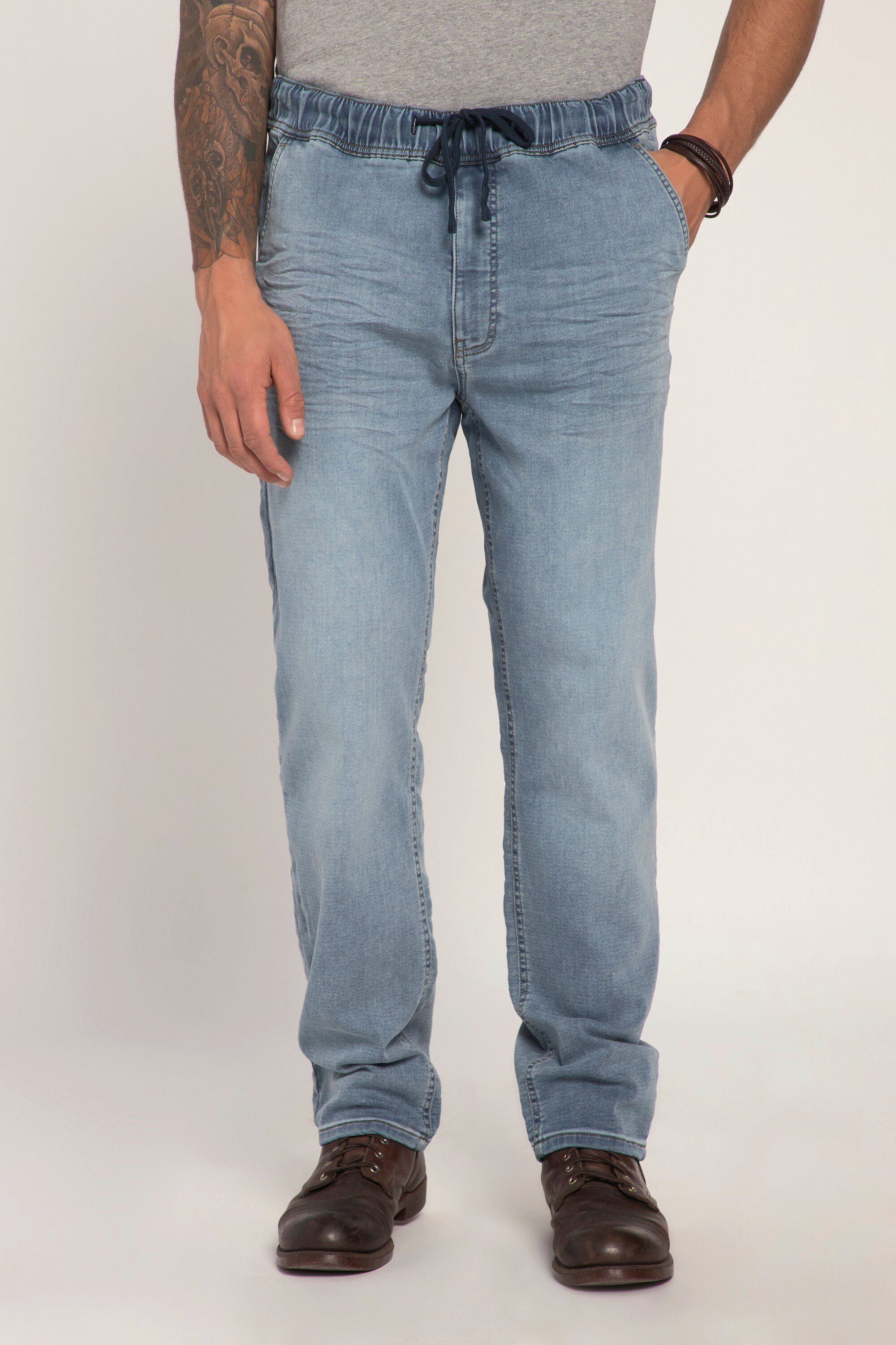 JP1880 Cargohose Jeans Denim FLEXNAMIC® Straight Fit Schlupfbund bleached denim