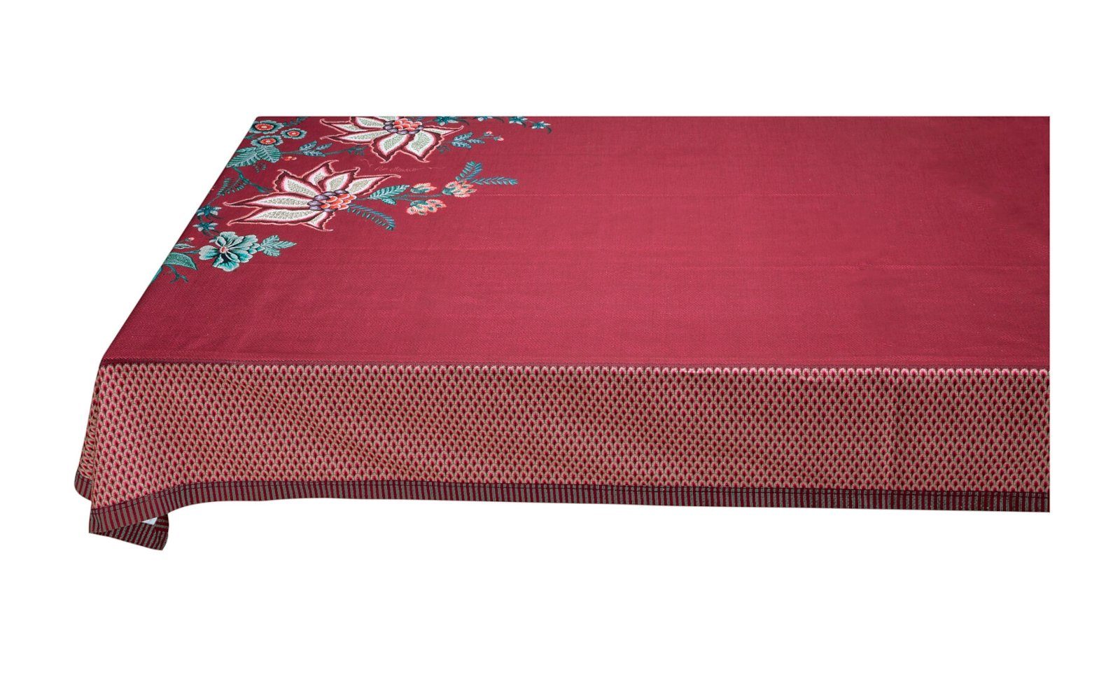 PiP Studio Tischdecke Flower Festival Tischdecke dark pink 140 x 180 cm, Table Cloth Flower Festival Dark Pink 140x180cm