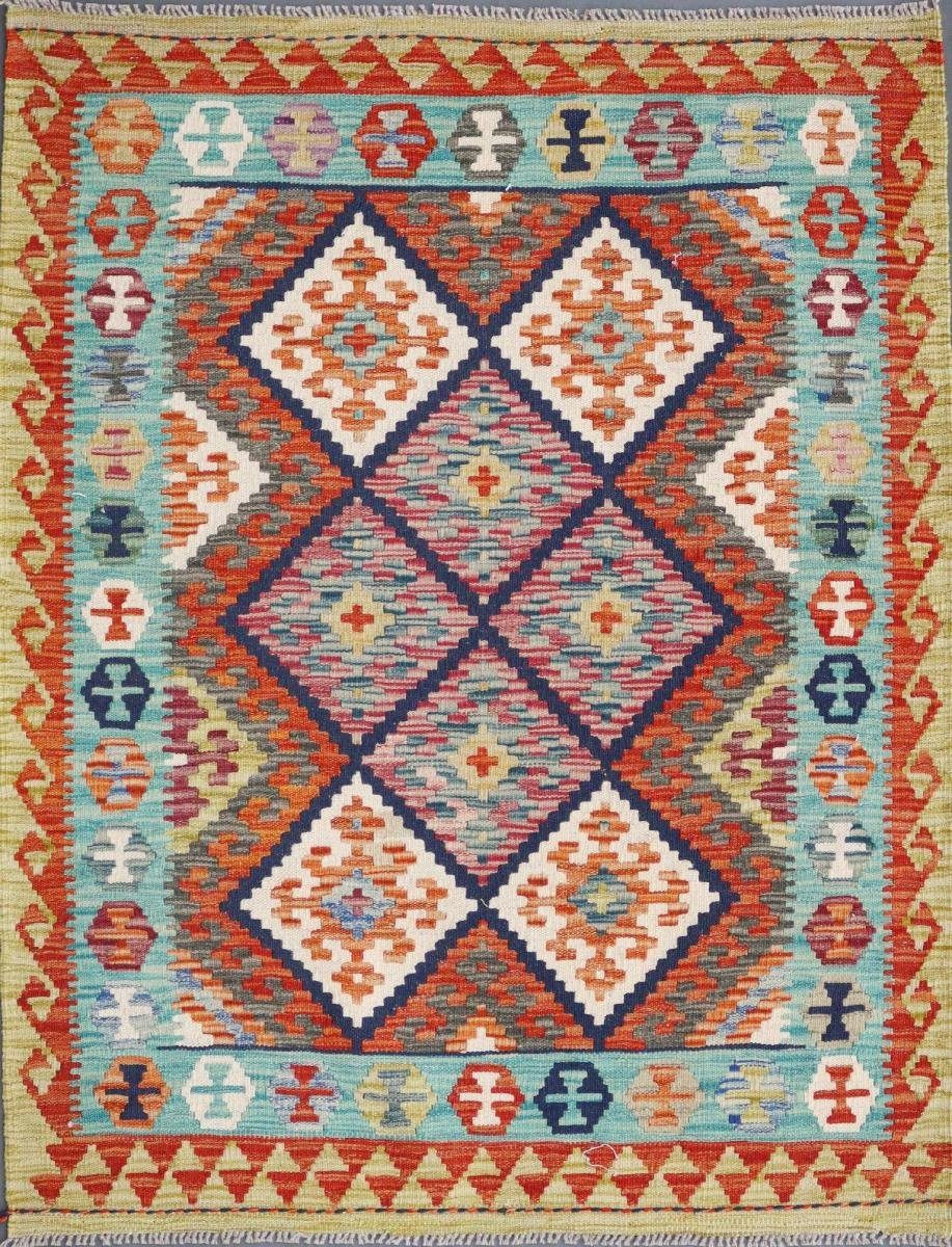 Orientteppich Kelim Afghan 111x142 Handgewebter Orientteppich, Nain Trading, rechteckig, Höhe: 3 mm