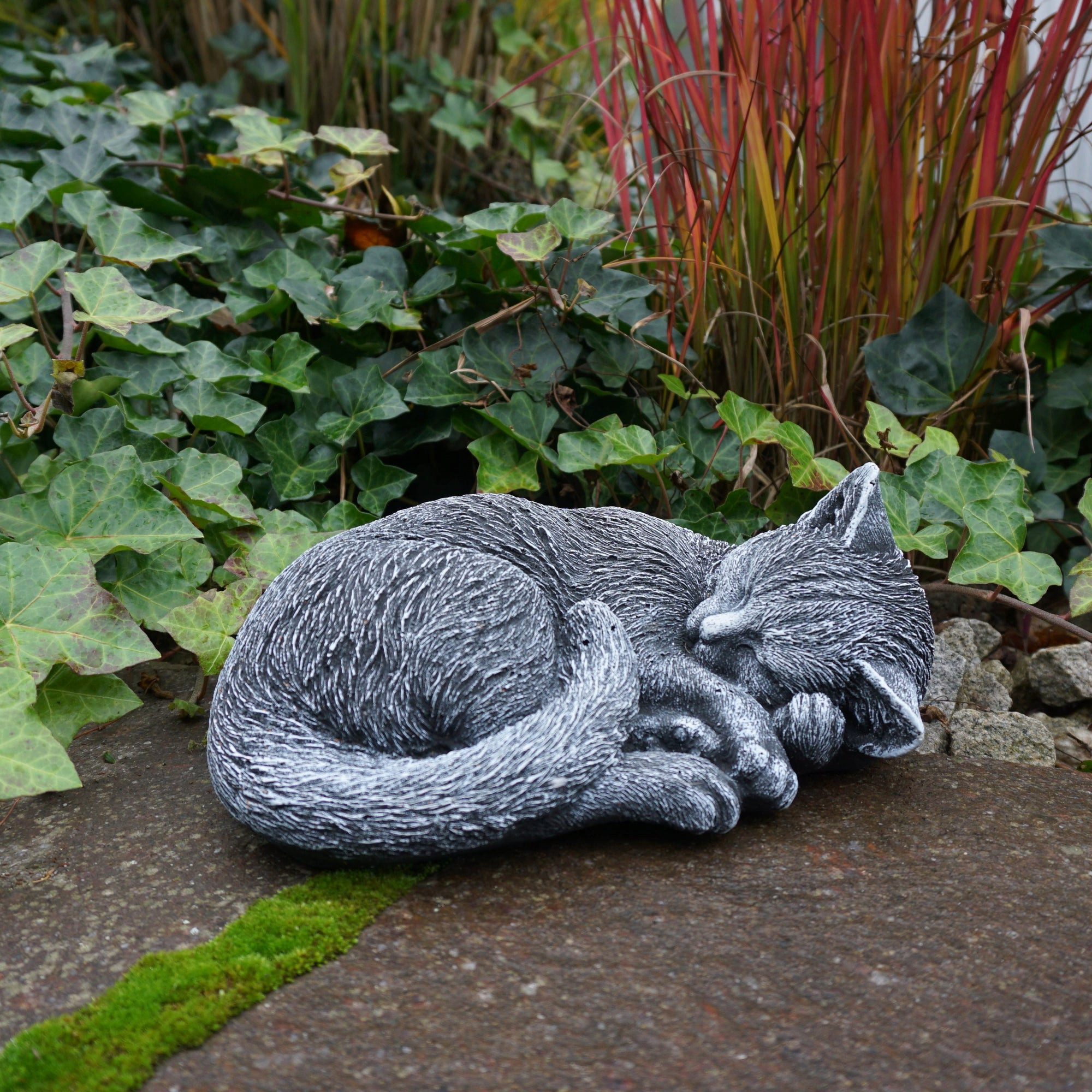 gartendekoparadies.de Gartenfigur Schlafende Katze, Steinfigur, H. günstig online kaufen
