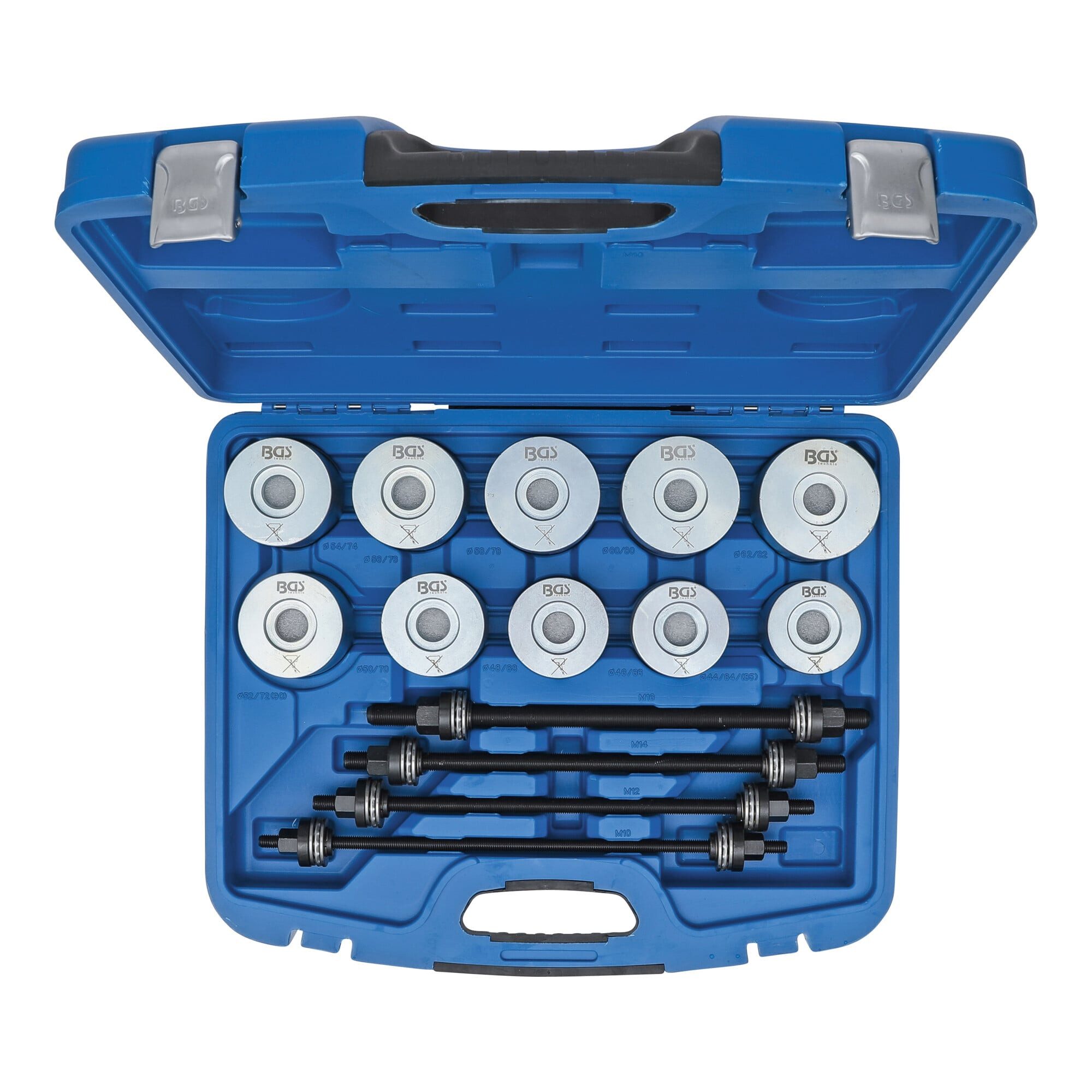 BGS technic Radnabenabzieher BGS Zug- und Druckhülsen-Satz mit 4 Spindeln 24-tlg.