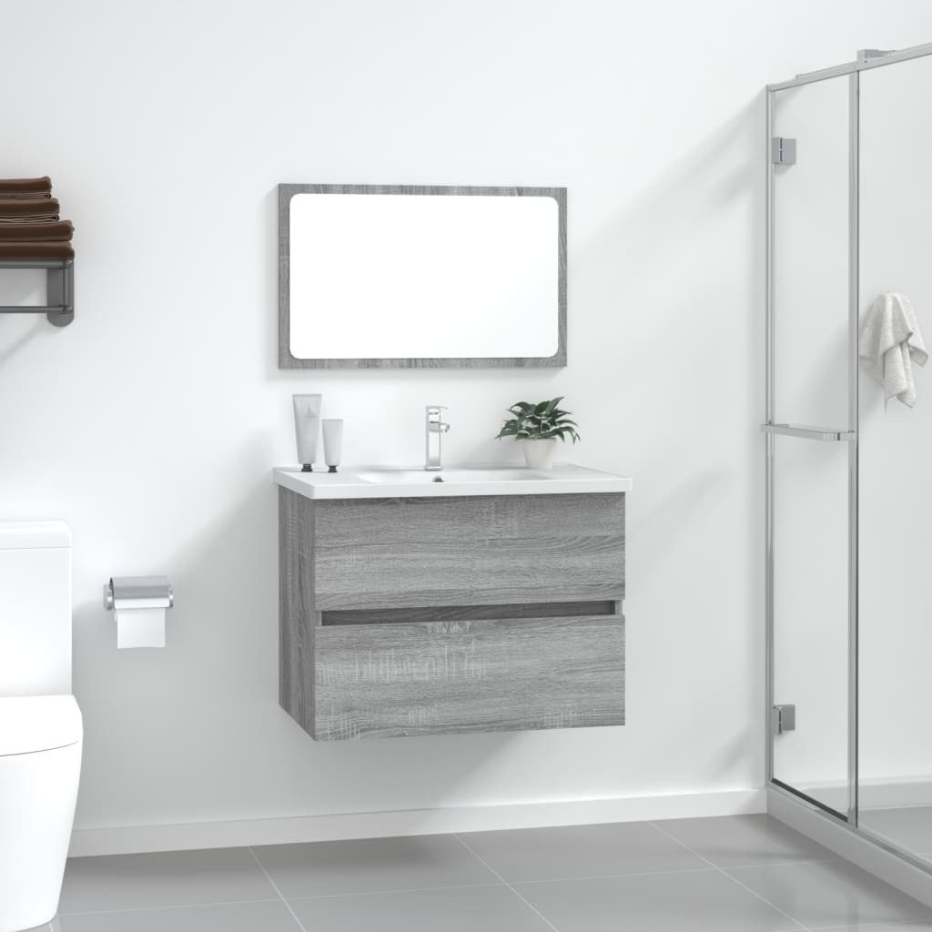 vidaXL Badmöbel-Set, 2-tlg. Badezimmermöbel Set Grau günstig online kaufen