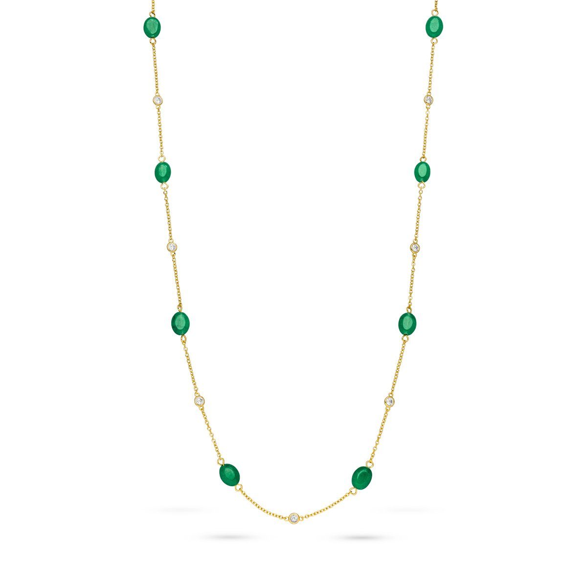 Fiocco Jewelry Collier Bloomy Green Kette, 925 Silber | Lange Ketten