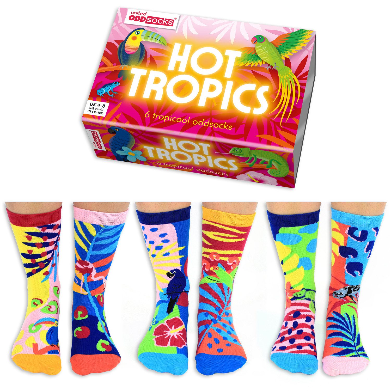 United Oddsocks Freizeitsocken Hot Tropics Oddsocks Socken in 37-42 im 6er Set