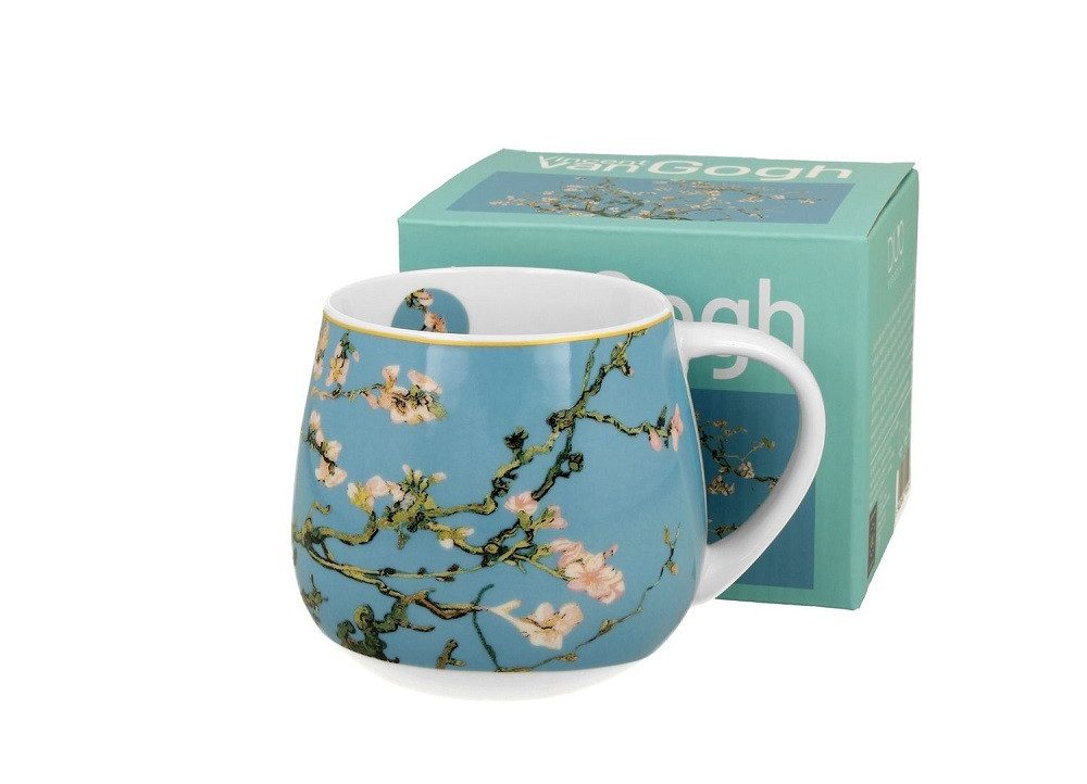 DUO Porcelain Collection Tasse Duo Fassbecher 430ml / Tee / Kaffetasse, Becher, Mug, Barrel, 1-tlg., Porzellan Tasse, Becherfass MANDELBLÜTE - ALMOND BLOSSOM inspiriert von Van Gogh