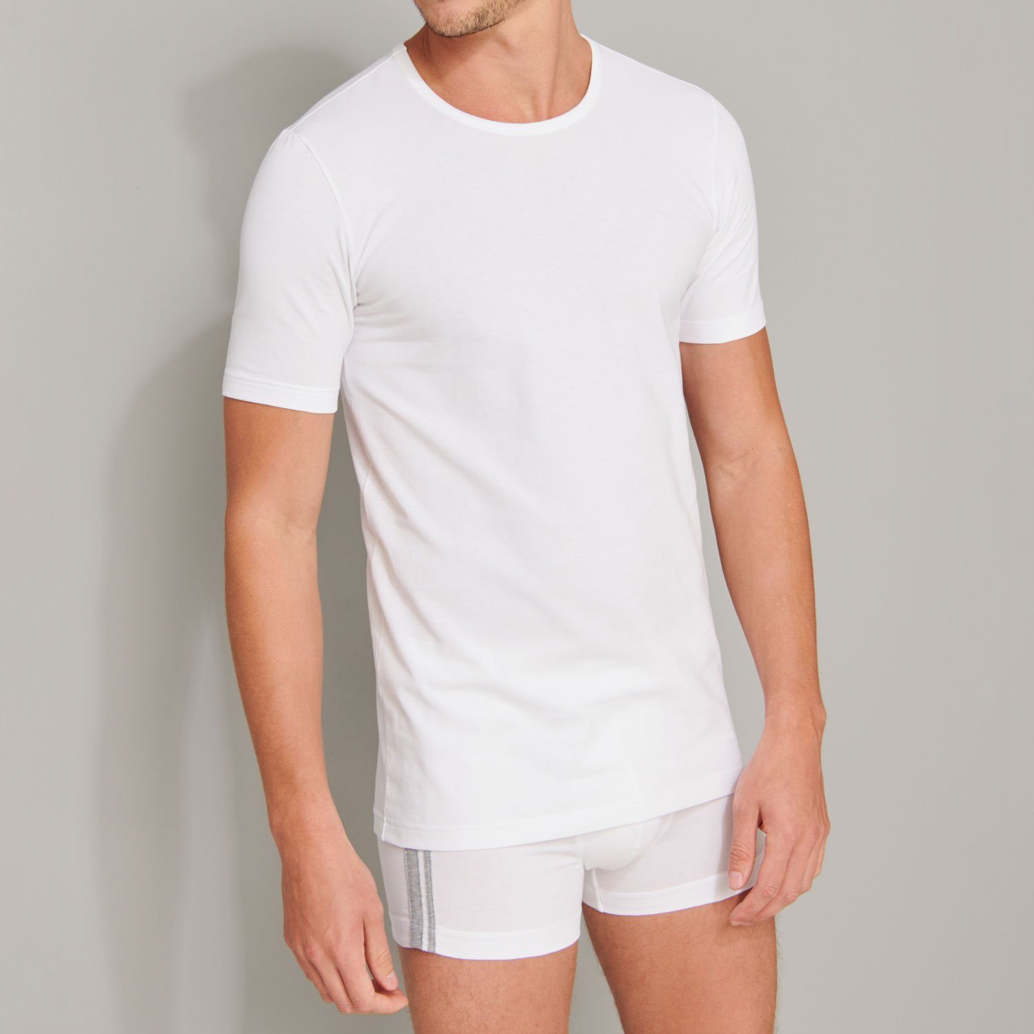 Schiesser T-Shirt 95/5 Organic Cotton (4-tlg) Rundhalsausschnitt, kurzarm, günstig online kaufen