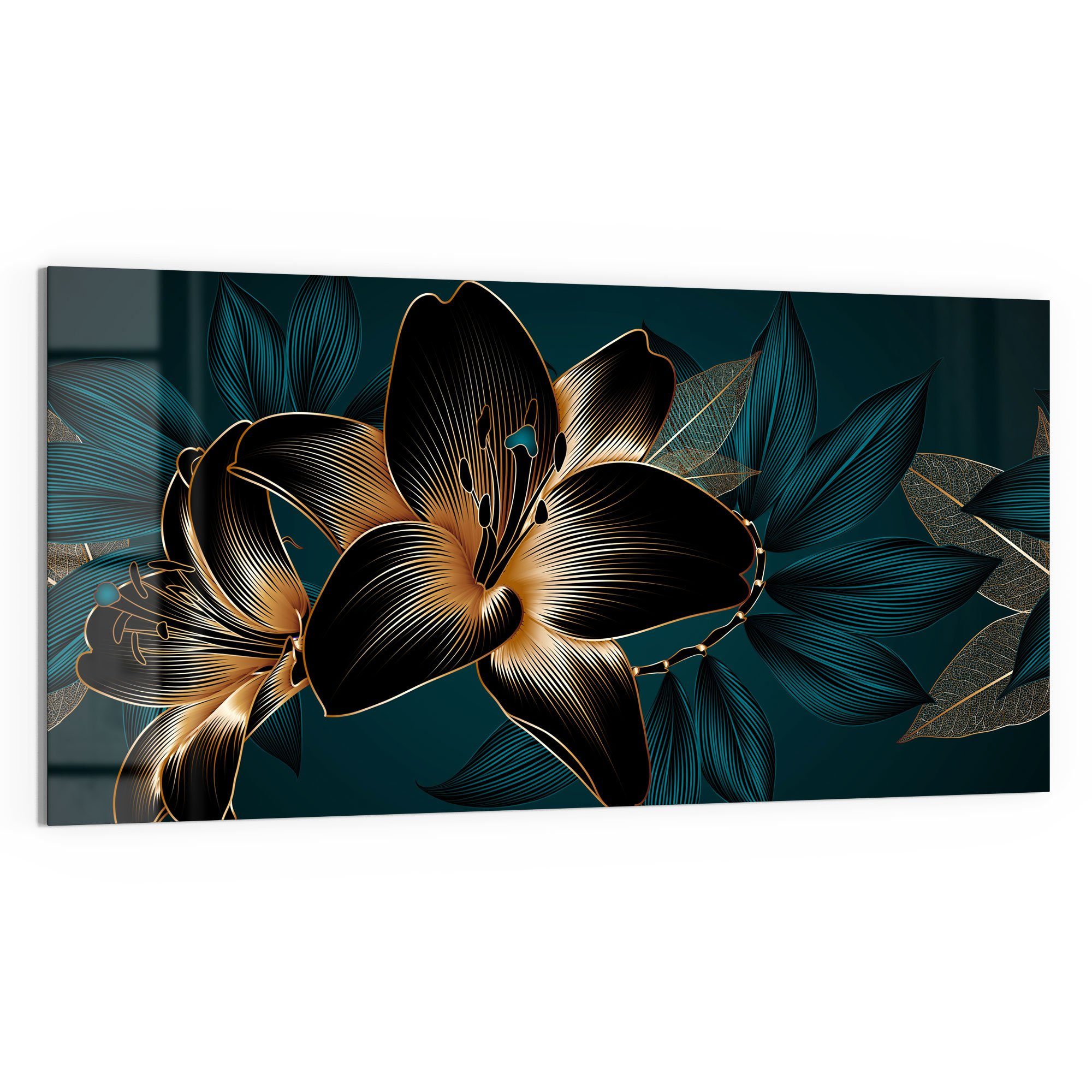 DEQORI Glasbild 'Hochwertige Liliengrafik', 'Hochwertige Liliengrafik', günstig online kaufen