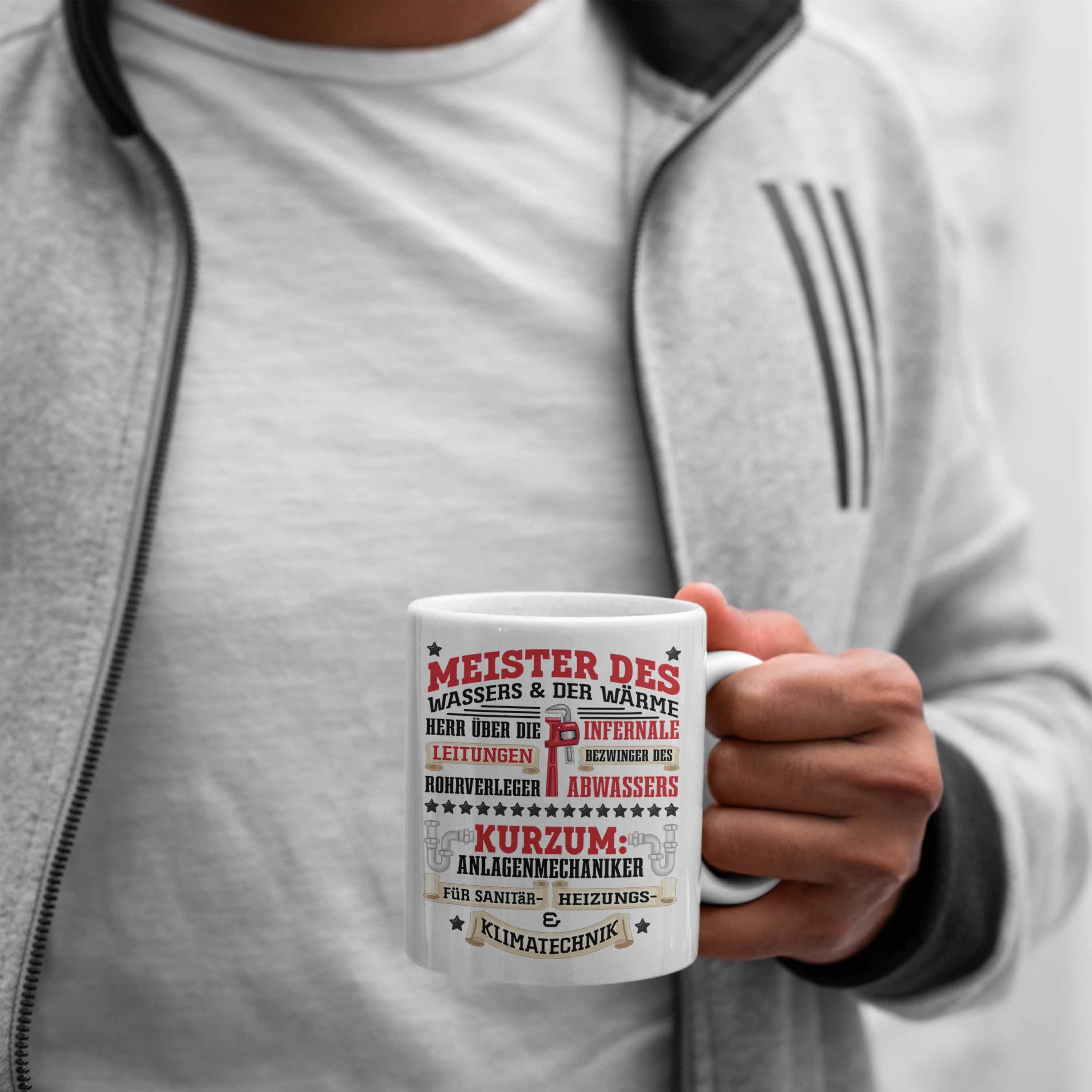 Trendation Tasse Spruch Weiss Geschenk Heizungsbauer Klempner Tasse K Männer Anlagemechaniker