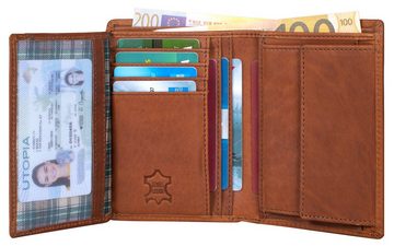 Benthill Geldbörse Herren Ledergeldbörse Geldbeutel RFID Slim Portemonnaie Vintage, RFID-Schutz Kartenfächer Münzfach