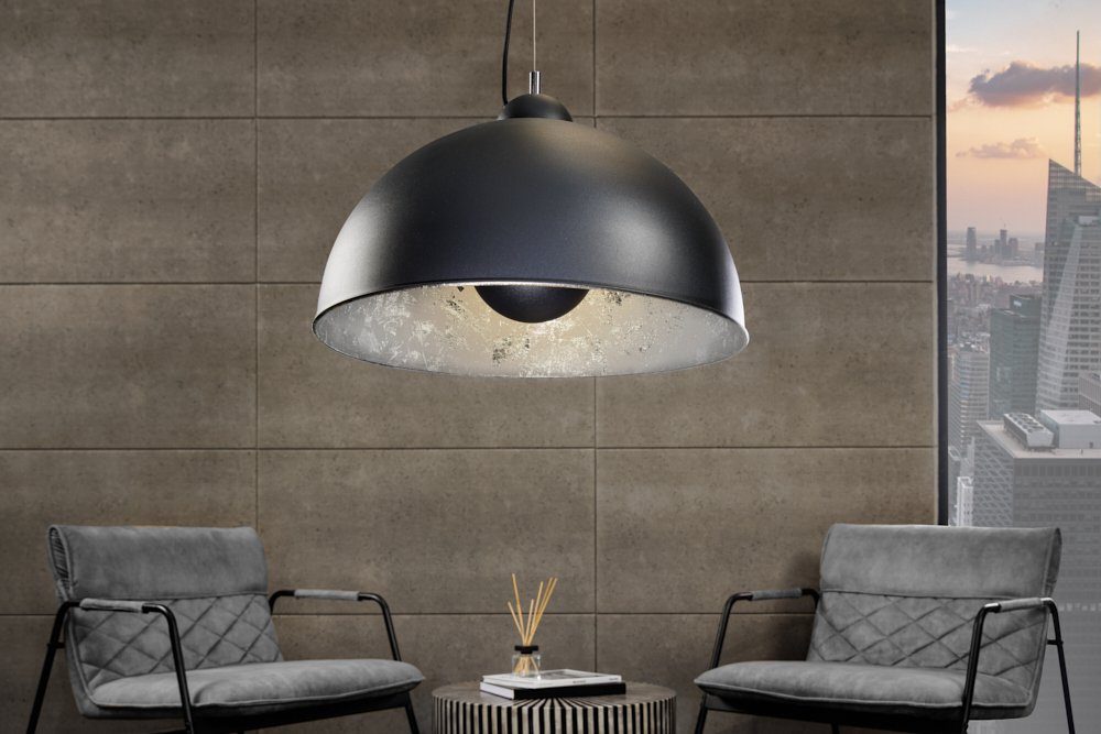 riess-ambiente Hängeleuchte STUDIO 55cm schwarz / silber, ohne Leuchtmittel, Wohnzimmer · Metall · Esszimmer · Industrial