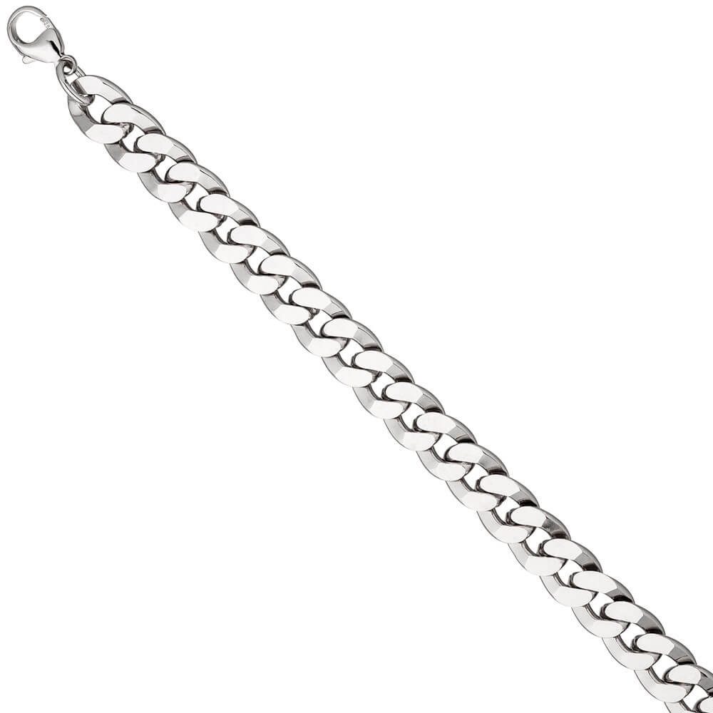 Schmuck Krone Panzerarmband 11,4mm Panzerarmband diamantiert, 925 Silber, 23cm, Silber 925