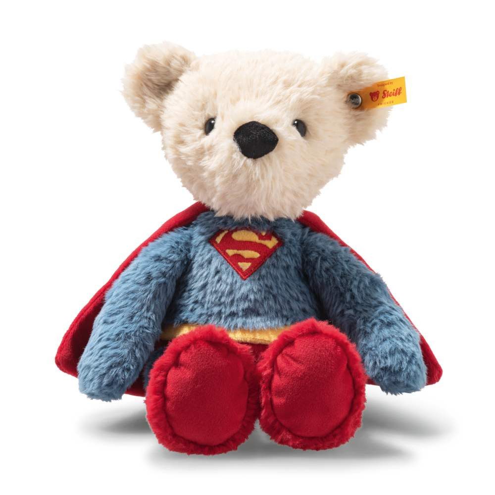 Steiff Kuscheltier Steiff Teddybär Superman 29cm rot blau gelb 114229 Teddy günstig online kaufen