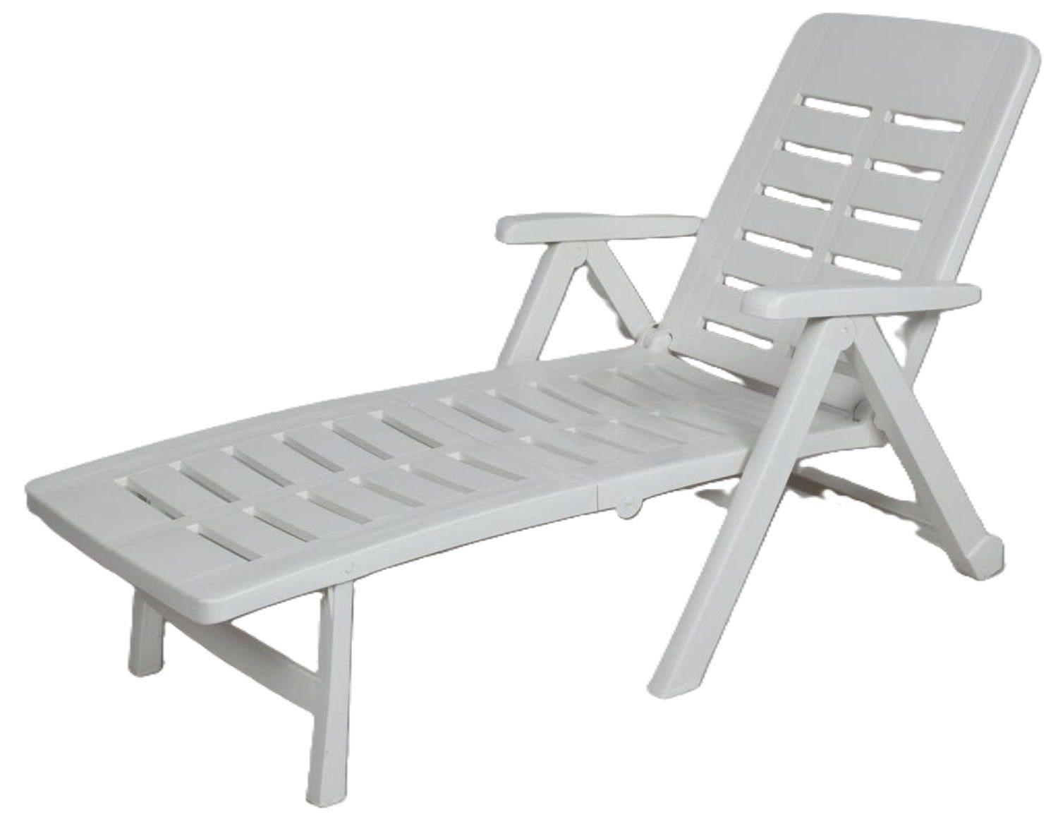 Ipae-Progarden Gartenliege Sonnenliege Weiß Garten Balkon günstig online kaufen