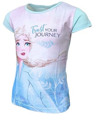 Disney Frozen T-Shirt Elsa - Trust Your Journey Mädchen Kurzarmshirt aus Baumwolle Gr. 98 - 128 cm