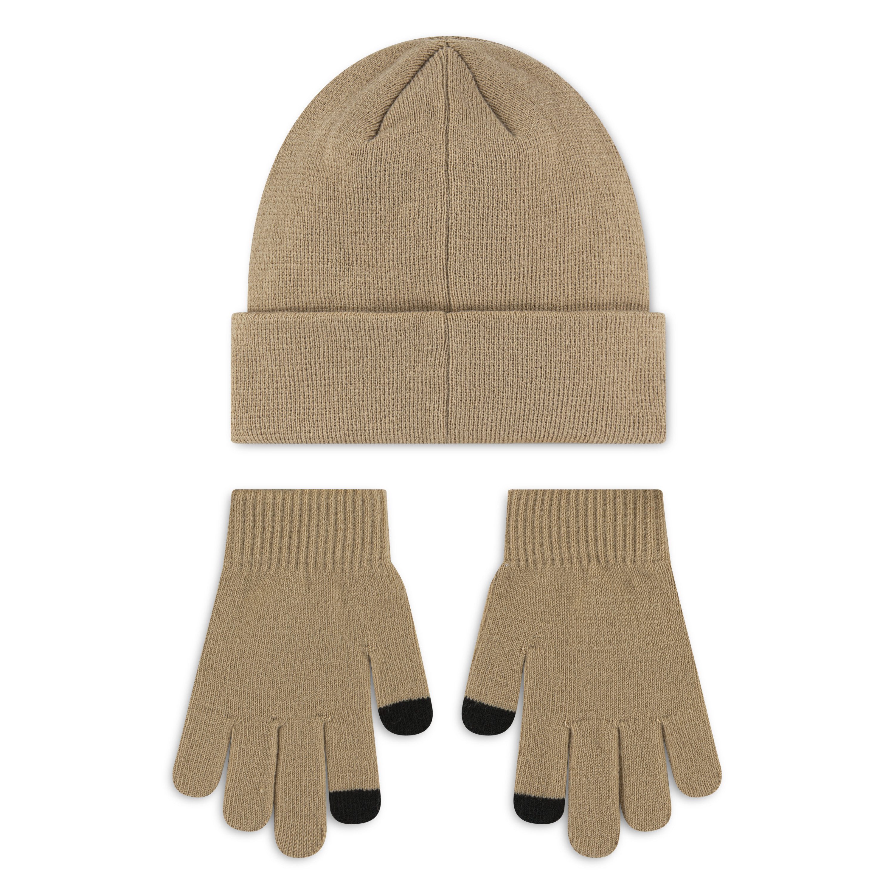 Jordan Beanie JAN JORDAN ESSENTIALS BEANIE S (2-St) für Kinder, 2-teiliges Set, mit Logostickerei, unifarbene Optik