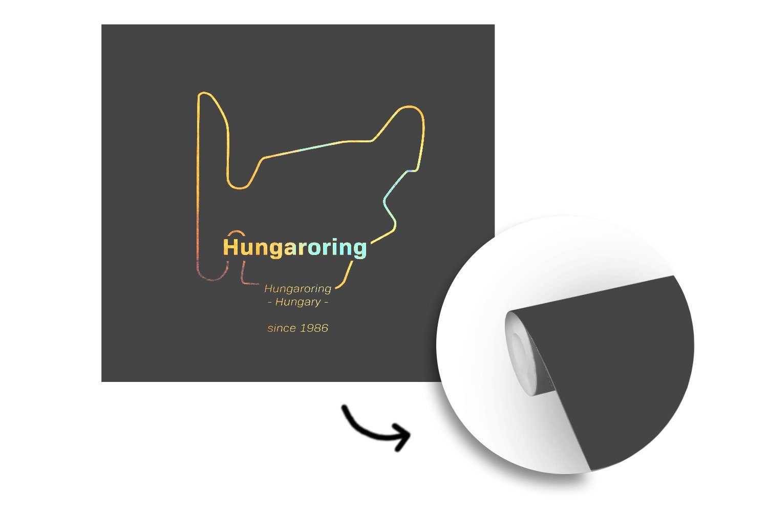 - Hungaroring 1 Wandtapete Wohnzimmer St), - Matt, für Schlafzimmer, Rennstrecke, Vinyl MuchoWow Formel Tapete (5 bedruckt, oder Fototapete