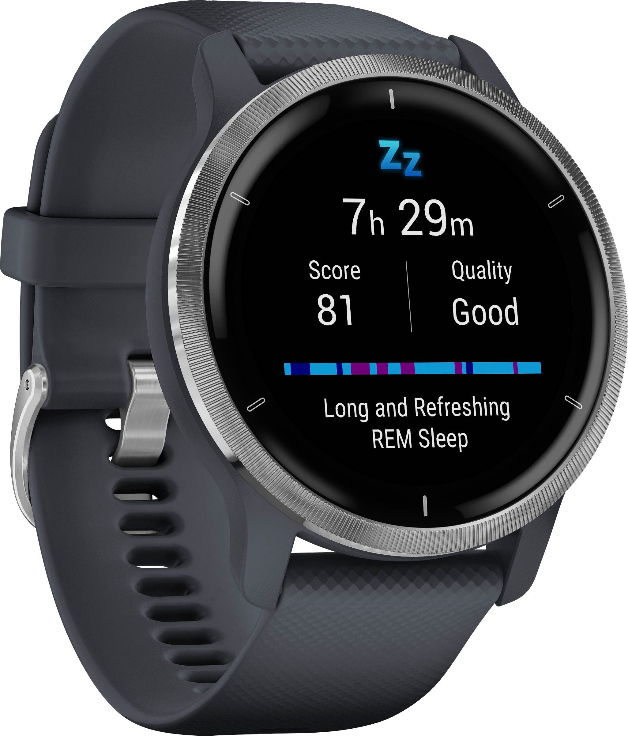 | vorinstallierten Smartwatch cm/1,3 grau Sport-Apps 25 (3,3 2 Venu grau Garmin Zoll),