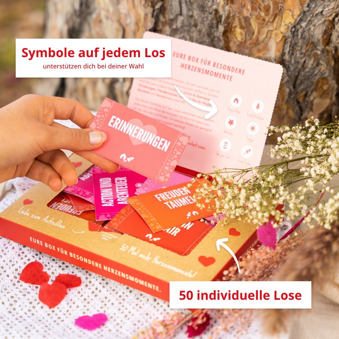 Amari Geschenkbox Losbox 50 Lose für Paare für gemeinsame Momente Geschenkidee, Jahrestag, Valentinstag, Geburtstag, Weihnachten