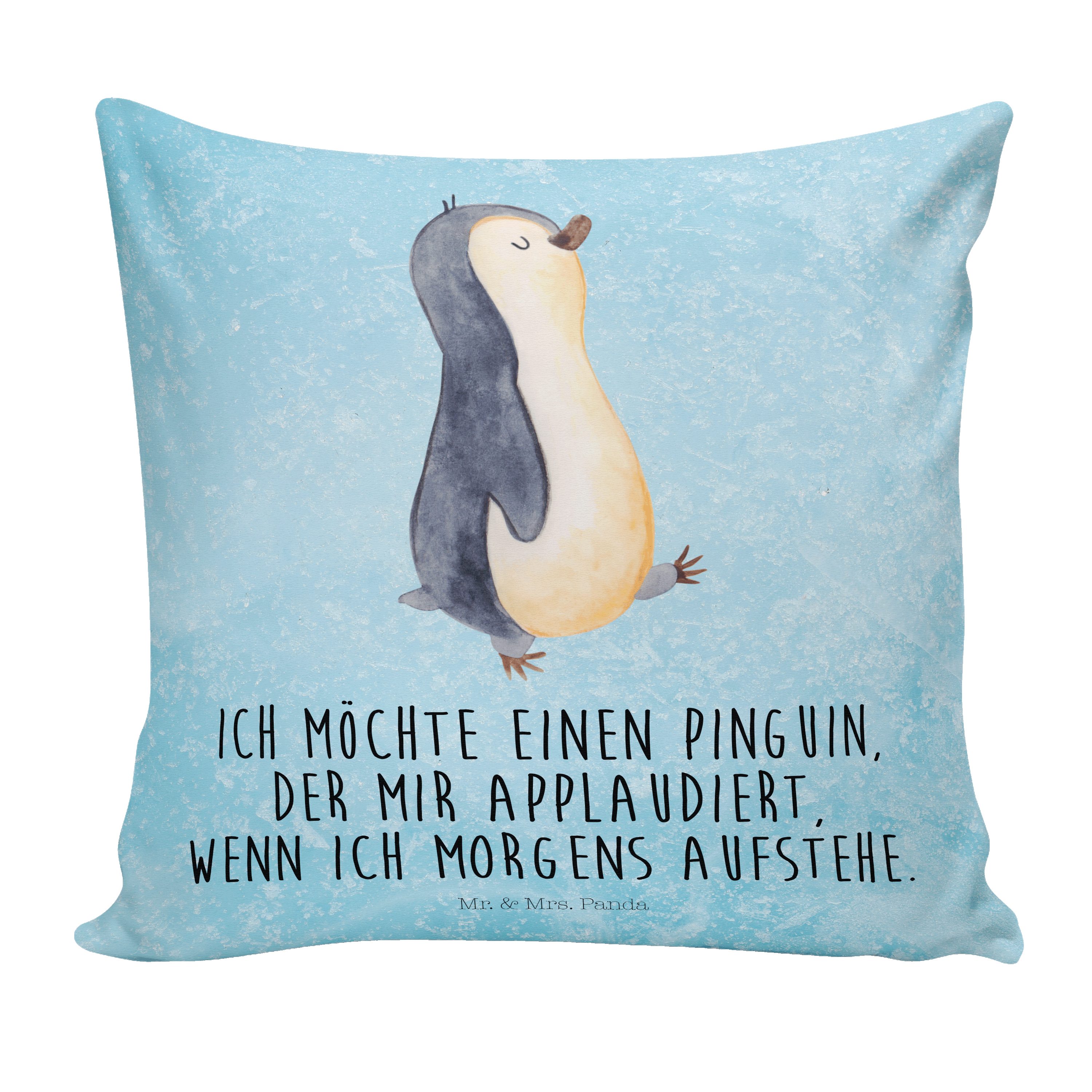 Eisblau - Fr Sofakissen, Mr. - Panda Kopfkissen, marschierend Mrs. & Pinguin Geschenk, Dekokissen