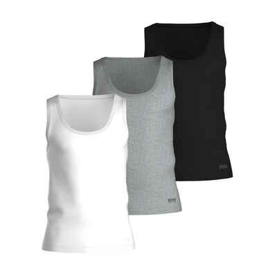 BOSS Unterhemd Pure Cotton (3-St., 3er-Pack) Tank Top 3er Pack Achselhemd Rundhals Ausschnitt Regular Fit aus reiner Baumwolle