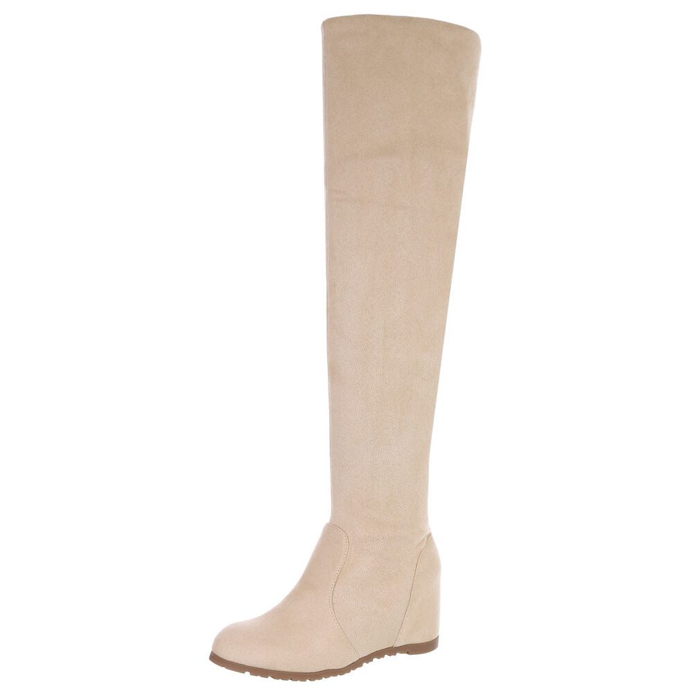 Ital-Design Elegante Chelsea-Boots für Damen mit modernen Details Высокиеtiefel (90851865) Keilabsatz/Wedge Сапоги in Beige