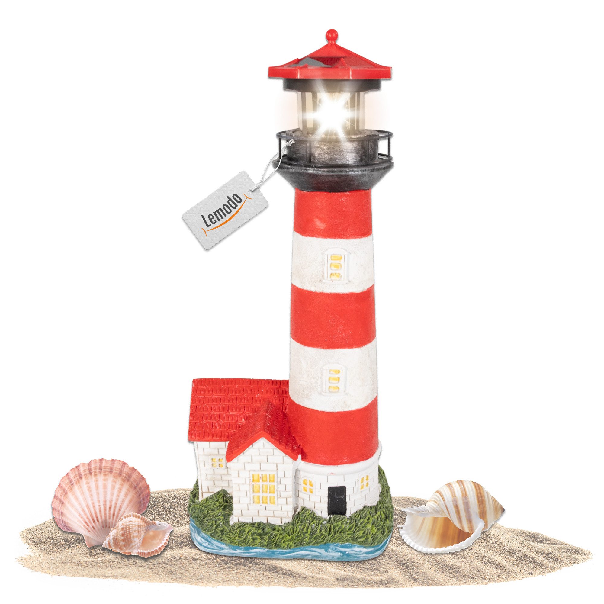 Lemodo LED-Dekofigur Leuchtturm mit Solarlicht und günstig online kaufen