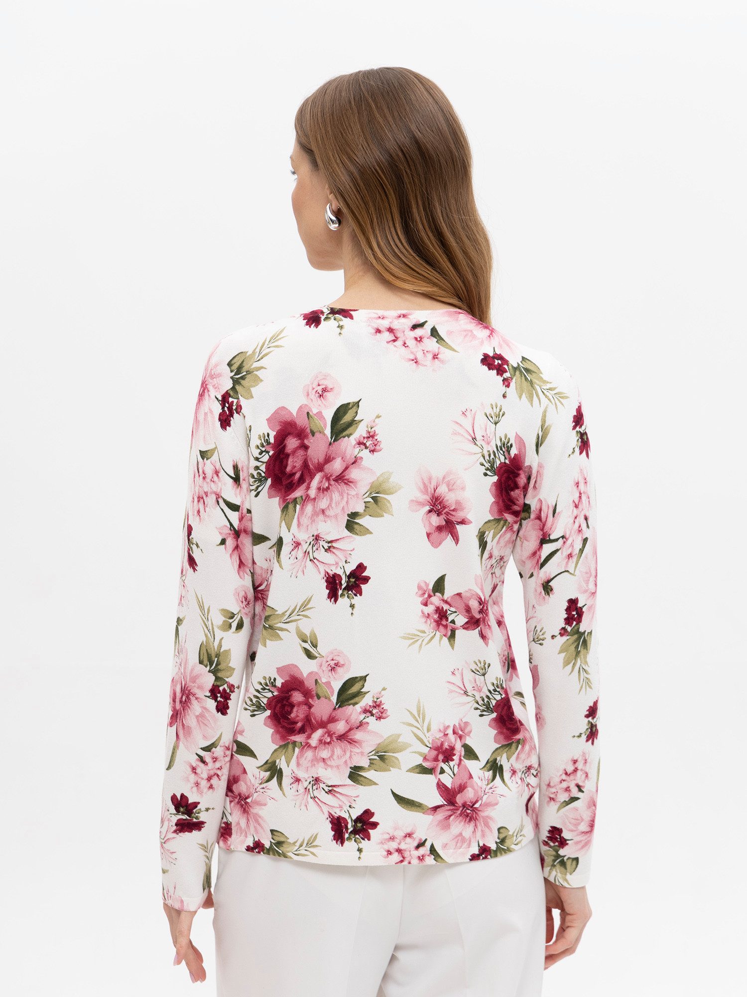 Passioni 2-in-1-Strickjacke Twinset mit zarten Blumenprint – Bild 4 von 4