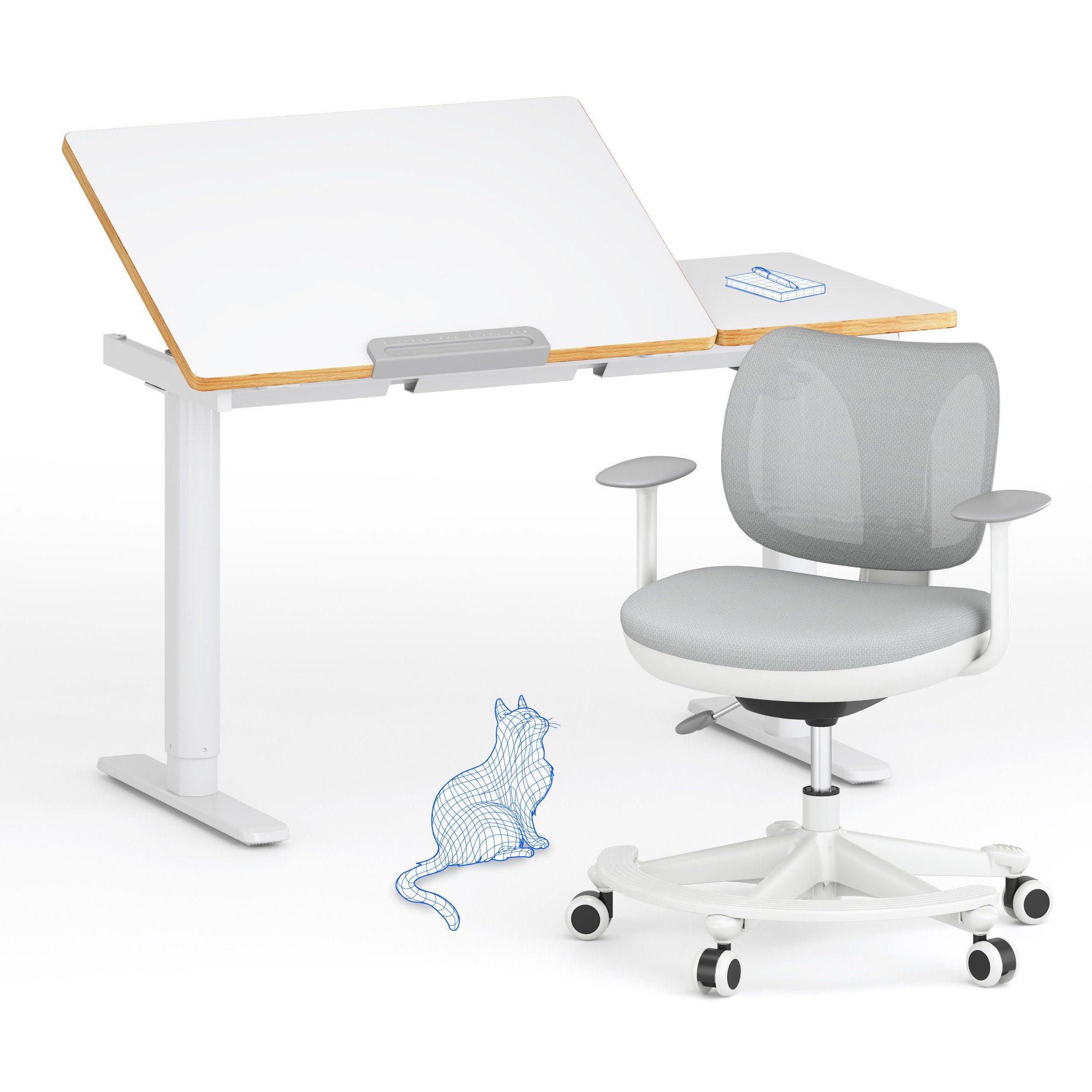 FLEXISPOT Schreibtisch Kinderschreibtisch Höhenverstellbar (mit neigbarer T günstig online kaufen