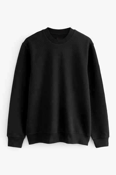 Next Sweatshirt Strukturiertes Premium-Sweatshirt mit Rundhals (1-tlg)