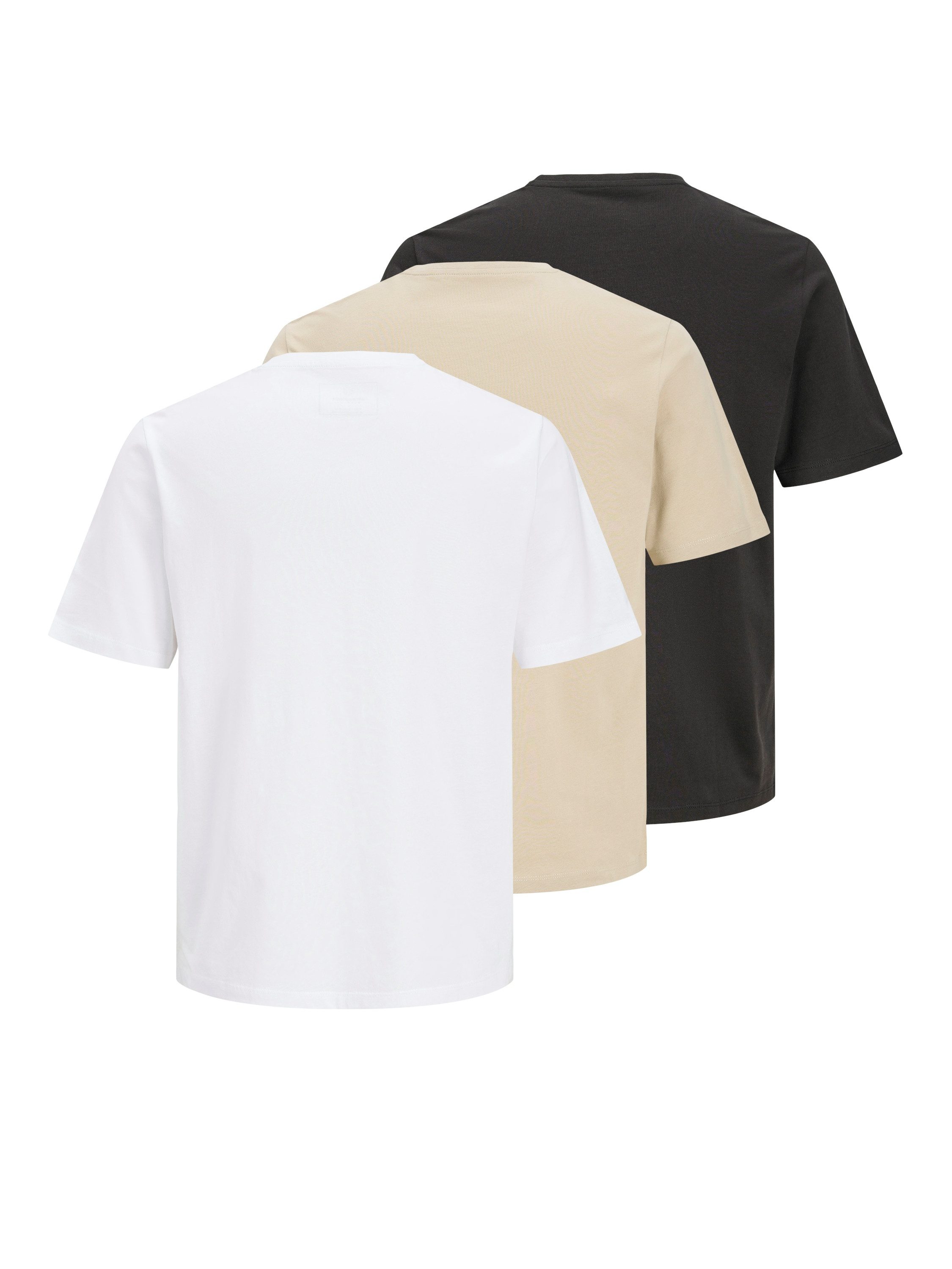Jack & Jones Rundhalsshirt JPRBLUZANE SS TEE FST 3PK MP (Packung, 3-tlg)