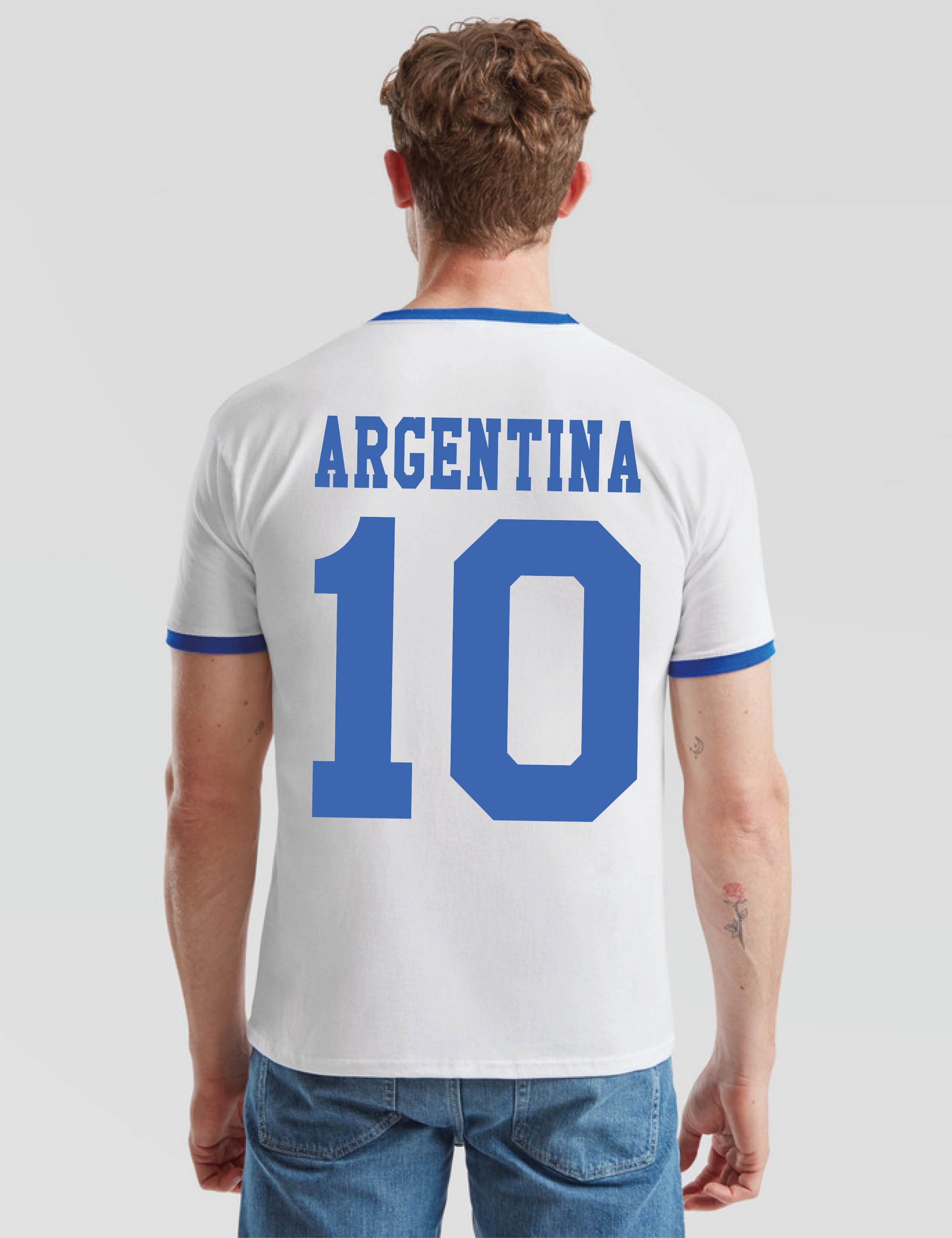 Youth Designz T-Shirt Argentinien Herren T-Shirt im Fußball Trikot Look mit trendigem Motiv