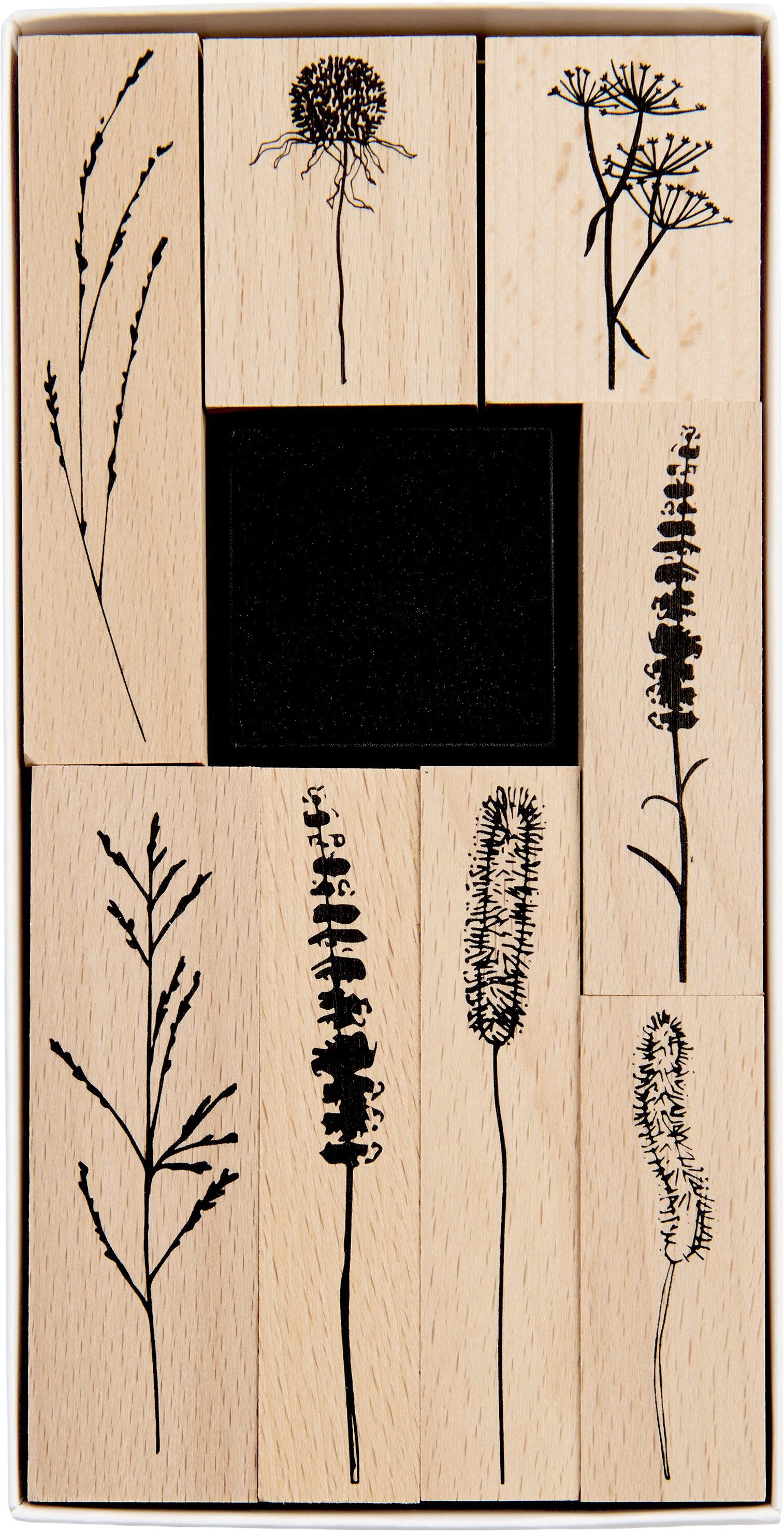 Rico Design Stempel XL Stempel-Set In the Meadow, 8 Stück