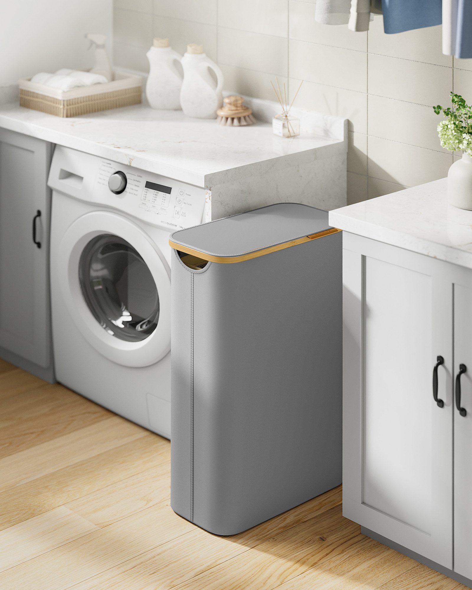 SONGMICS Wäschekorb, mit Deckel, 65 L, günstig online kaufen