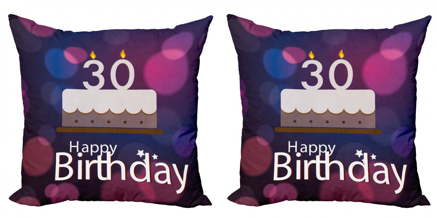 Kissenbezüge Modern Accent Doppelseitiger (2 Stück), Geburtstagstorte Kerzen Abstrakt Digitaldruck, Abakuhaus