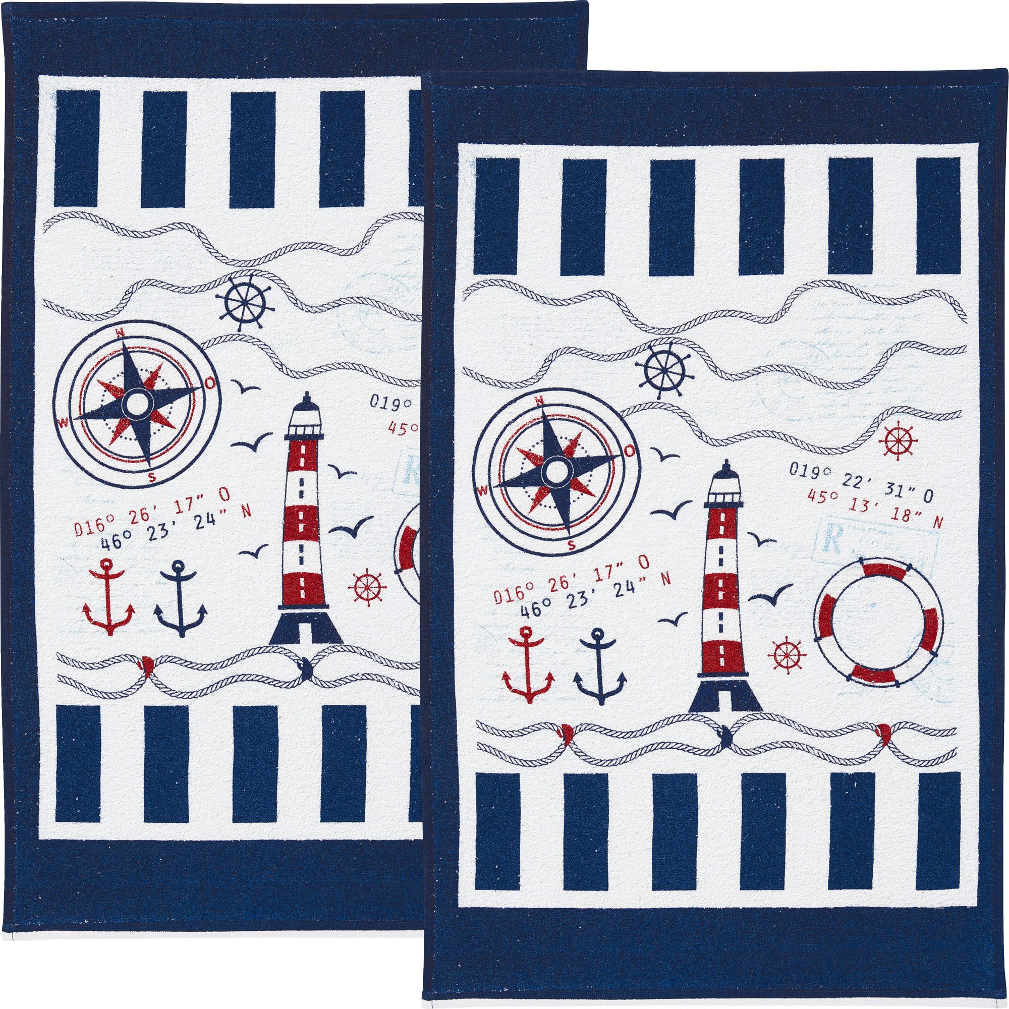 Erwin Müller Geschirrtuch Frottier-Geschirrtuch 2er-Pack, Baumwolle Motiv günstig online kaufen