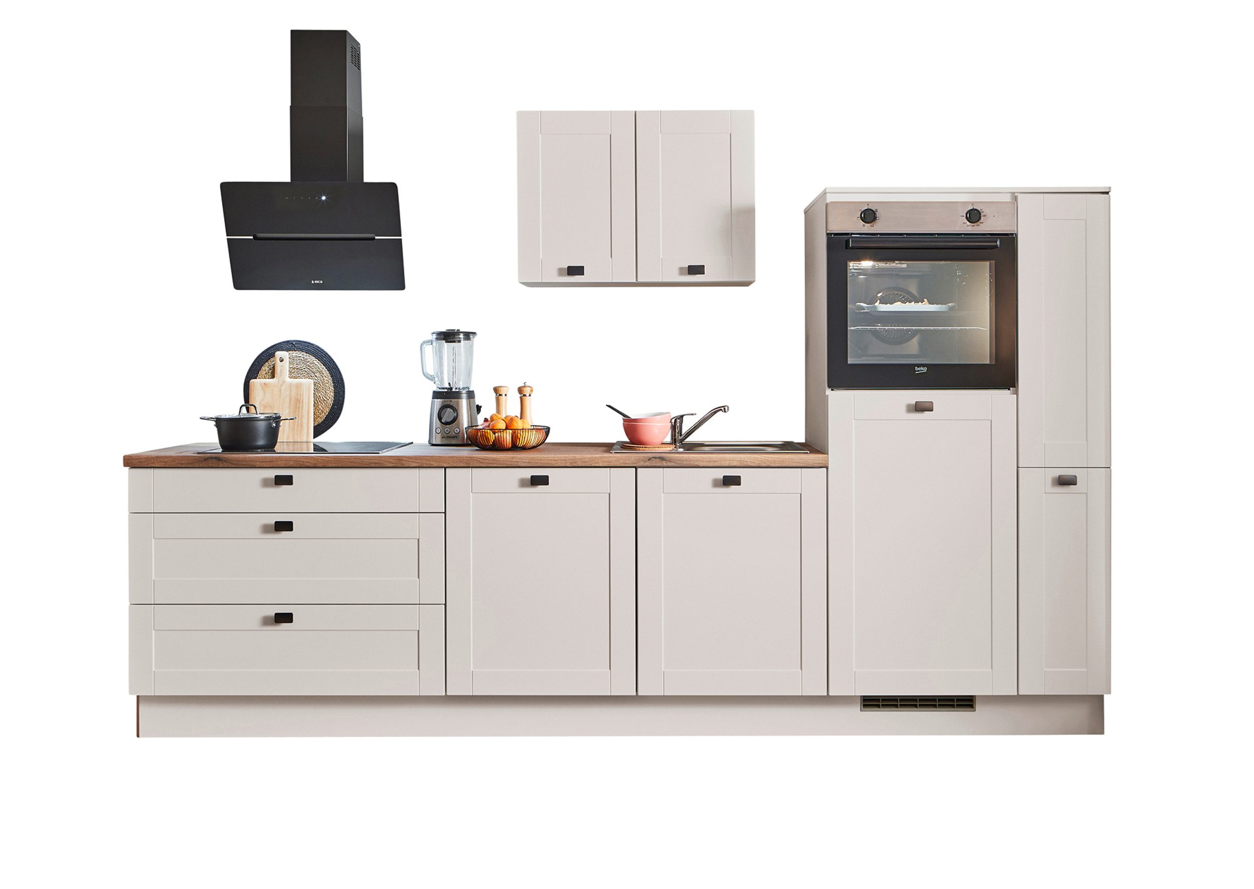 pino Küchenzeile Lund, individuell anpassbar, gratis Küchenplanung mit Profis, (Breite 290cm), vormontiert, wahlw. mit E-Geräten, Preis inkl. Lieferung